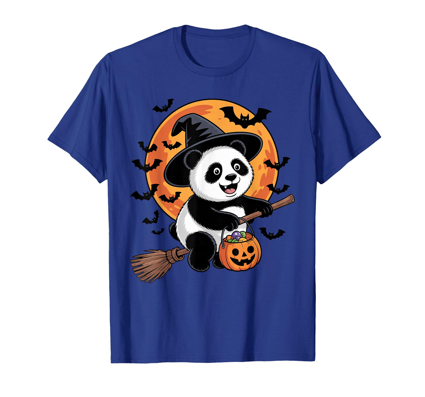Panda Witch Jack-o-Lantern Candy Bucket Halloween Costume T-Shirt