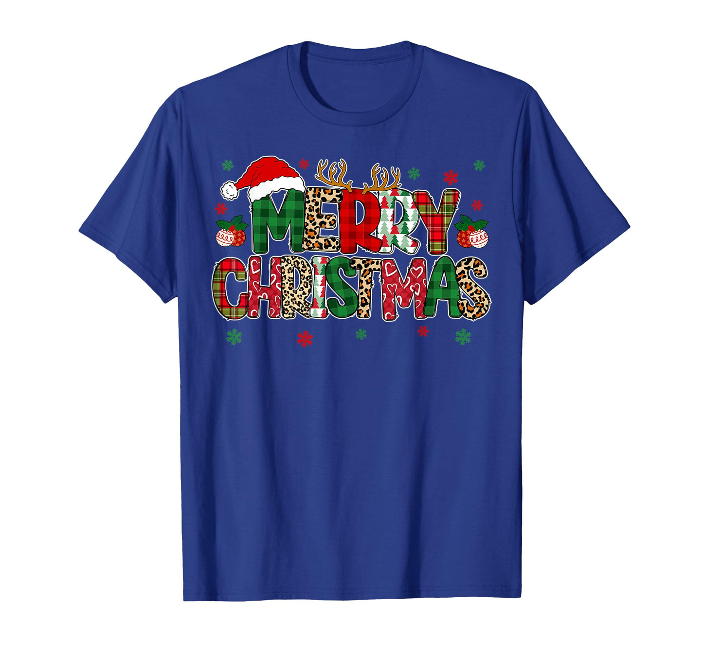 Merry Christmas Lights Red Santa Hat Xmas Family Men Women T-Shirt