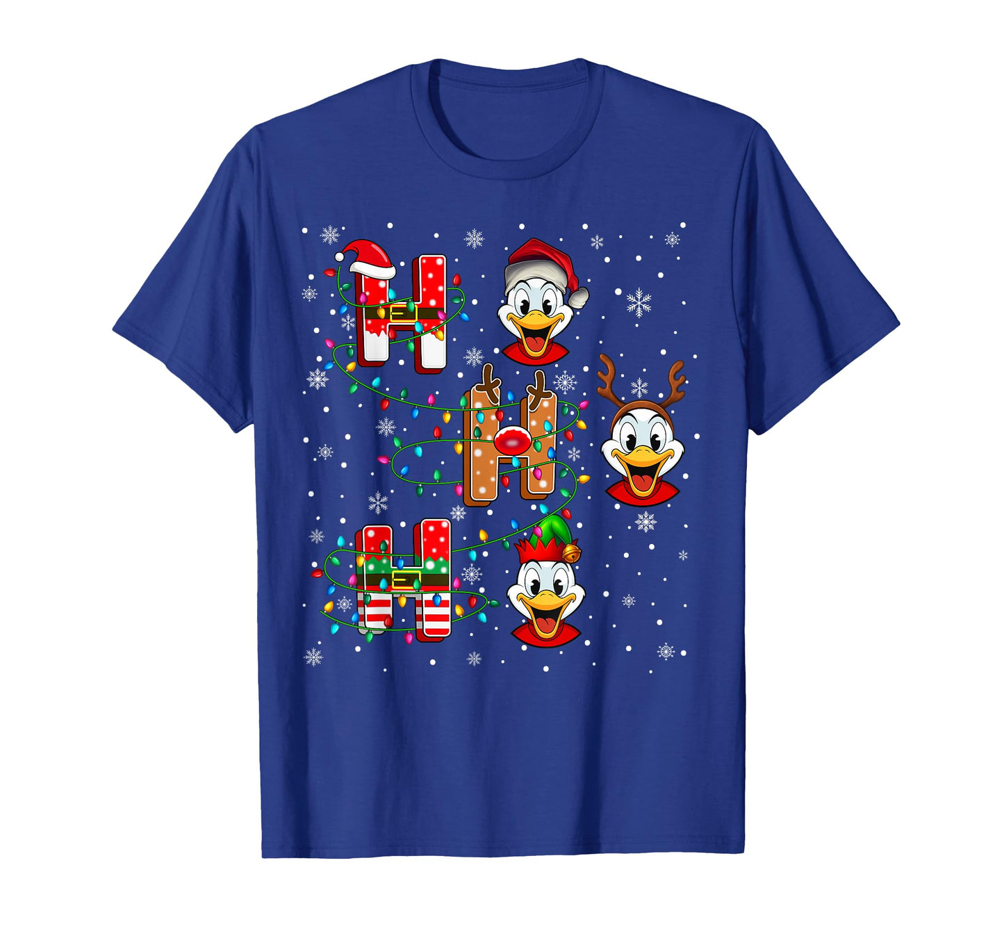 Ho Ho Ho Santa Reindeer Hat Elf Duck Animal Christmas T-Shirt