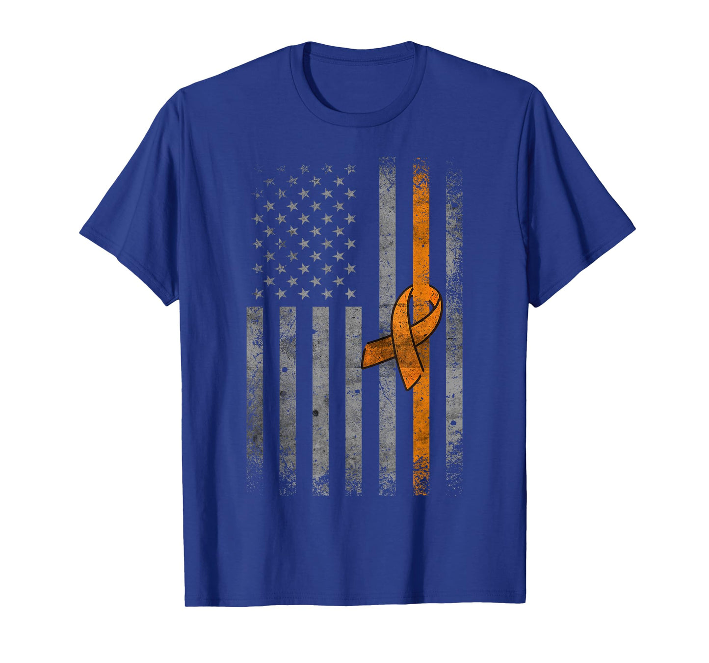 Vintage American Flag Leukemia Awareness T-Shirt