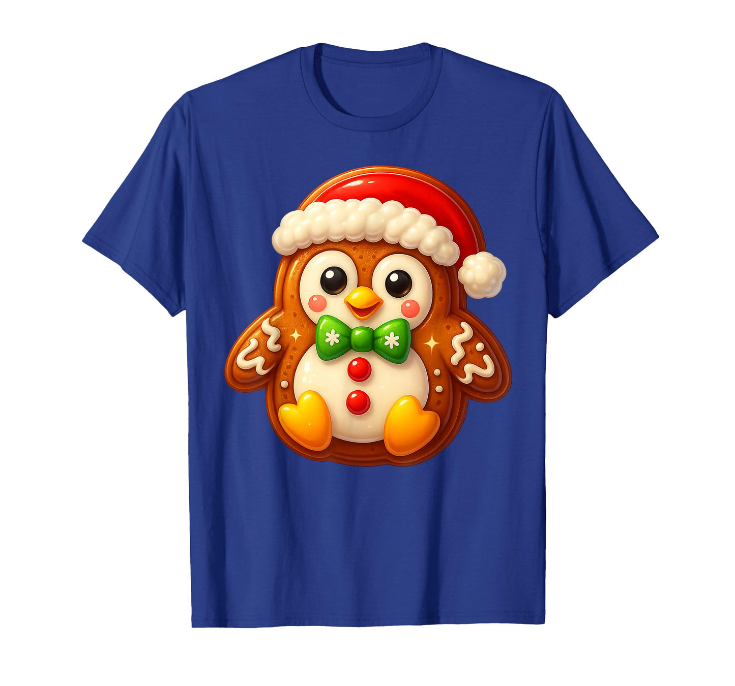 Funny Gingerbread Man Penguin Christmas Womens Mens Gifts T-Shirt