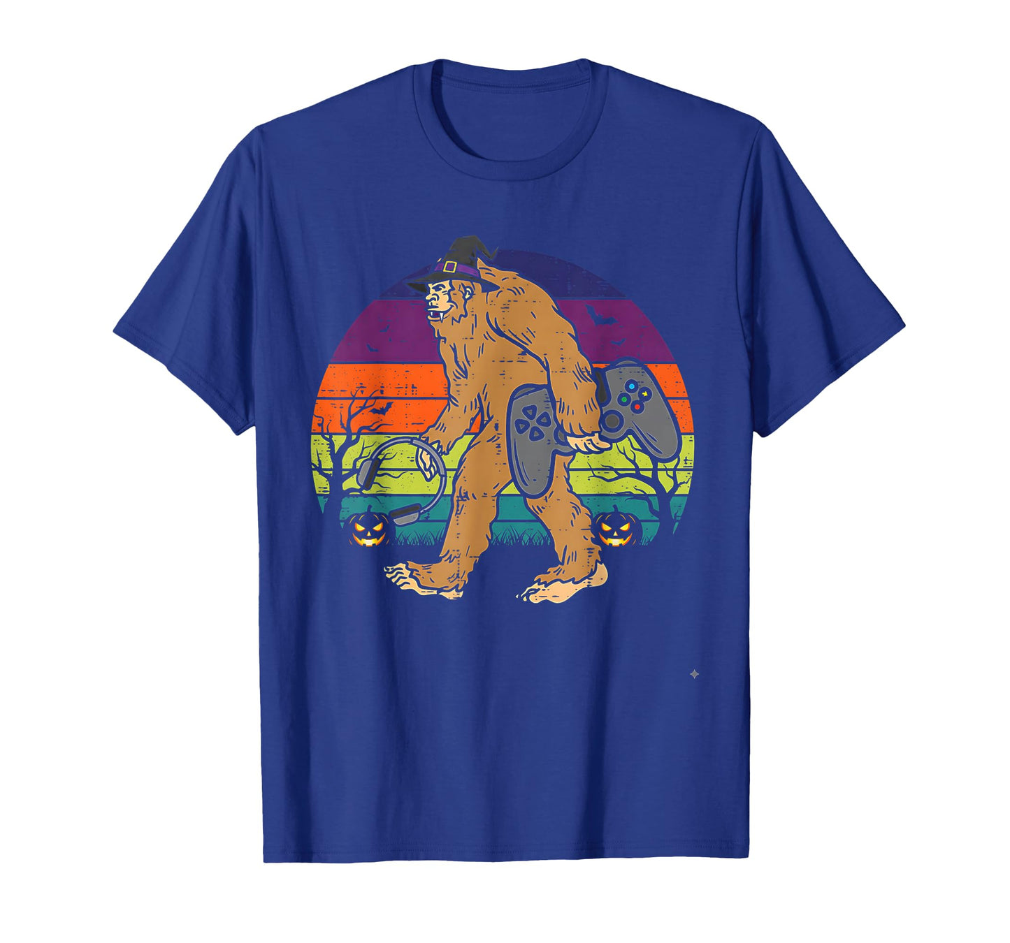 Vintage Bigfoot Gamer Halloween Retro Sasquatch Gaming Mummy T-Shirt