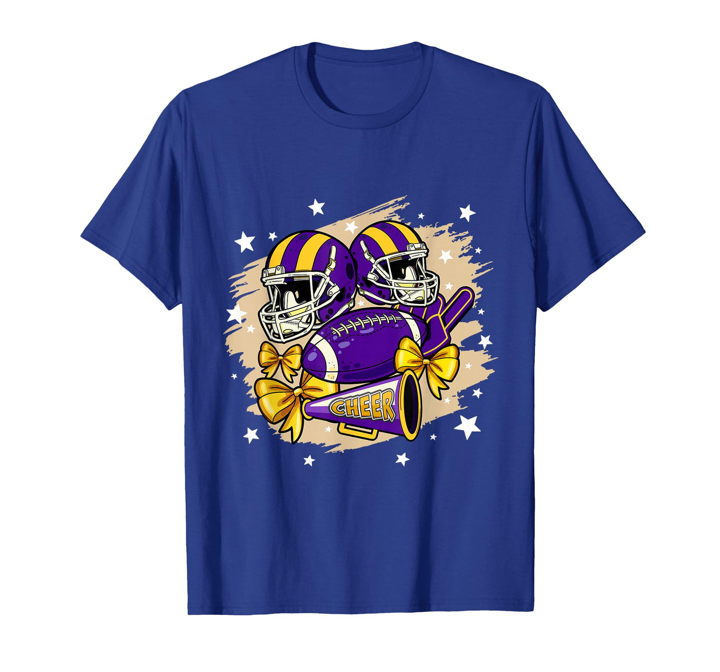 Football Cheer Mom Sister Coquette Bow Game Day Purple Women T-Shirt