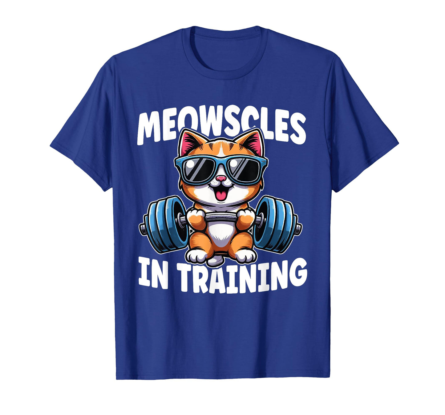 Kitty Workout Meowscles In Training Funny Gym Workout Cat T-Shirt