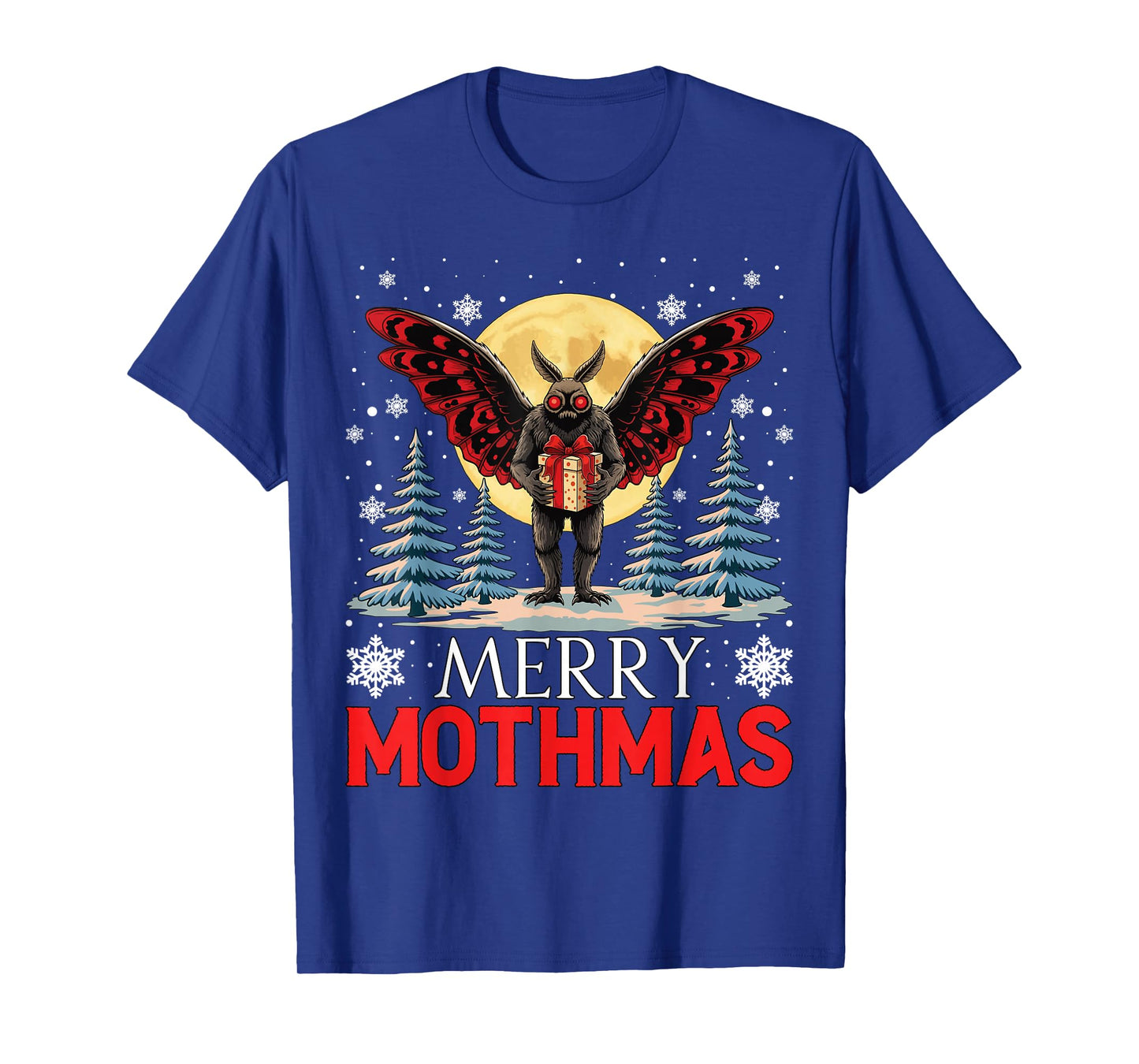 Merry Mothmas Cryptid Christmas Funny Ugly Christmas T-Shirt