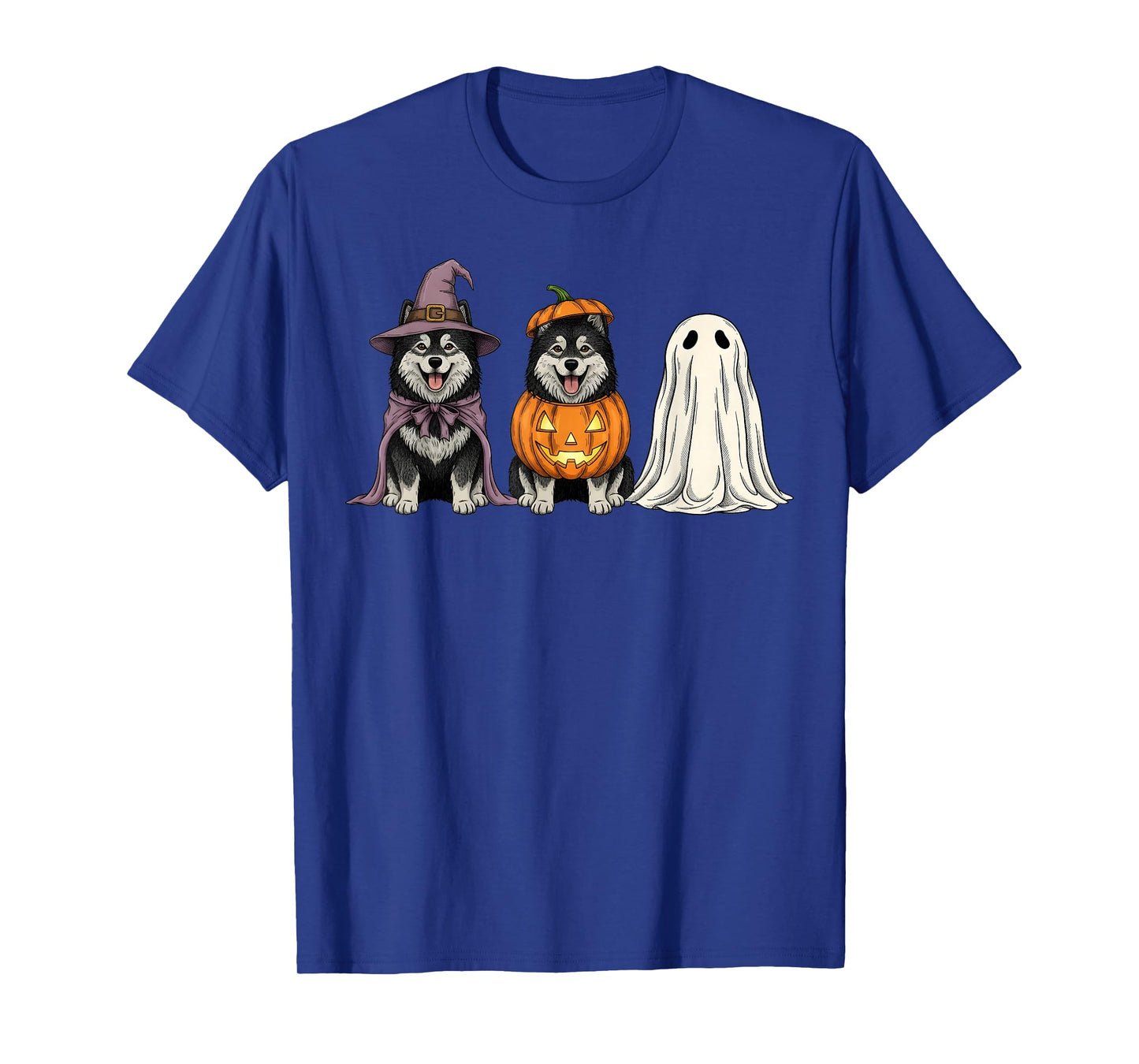 Spooky Ghost Keeshond Pumpkin Halloween Dog Lover T-Shirt