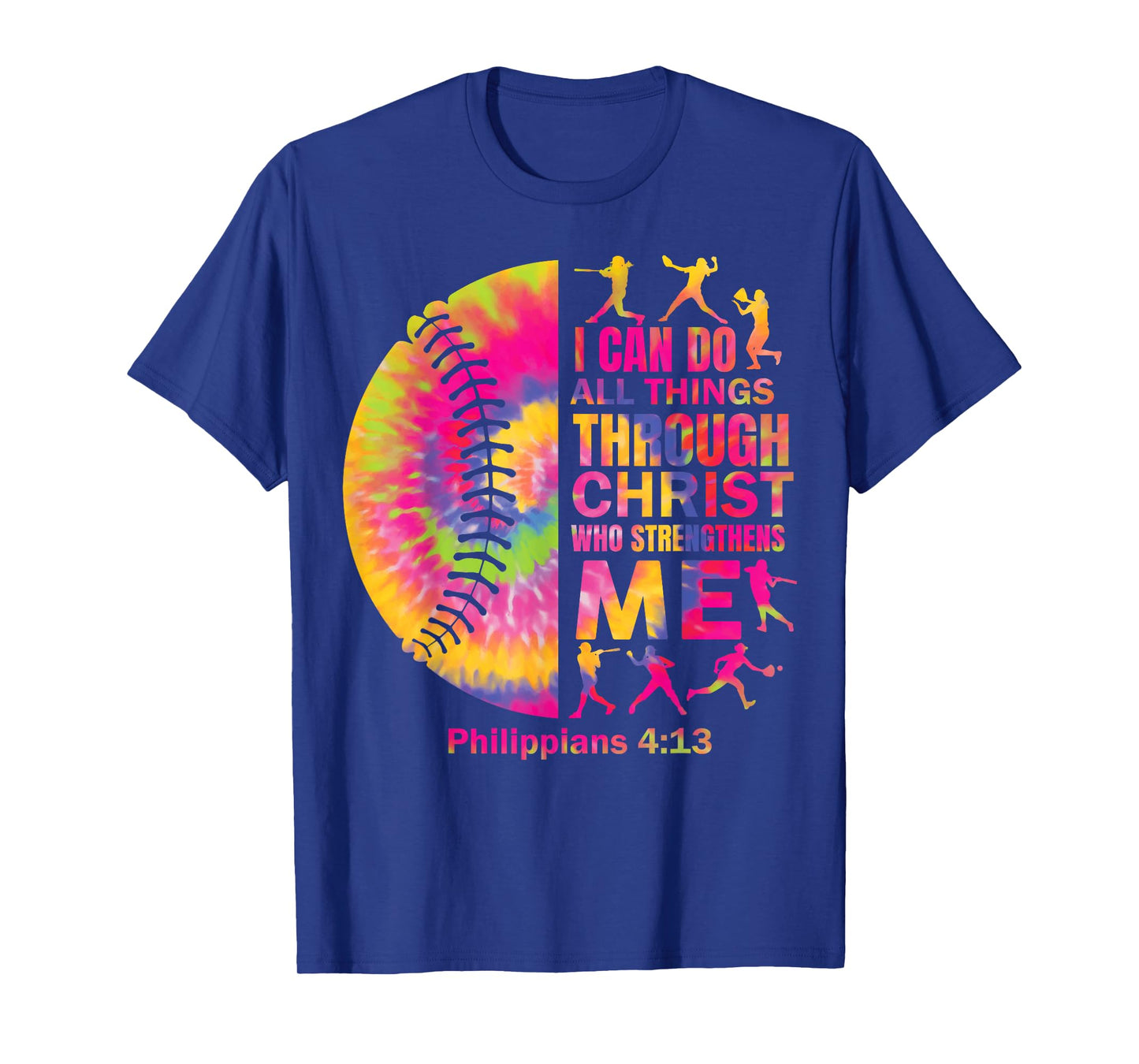 Women Christian Christ Softball t Shirt Teen Girls Tie Dye T-Shirt