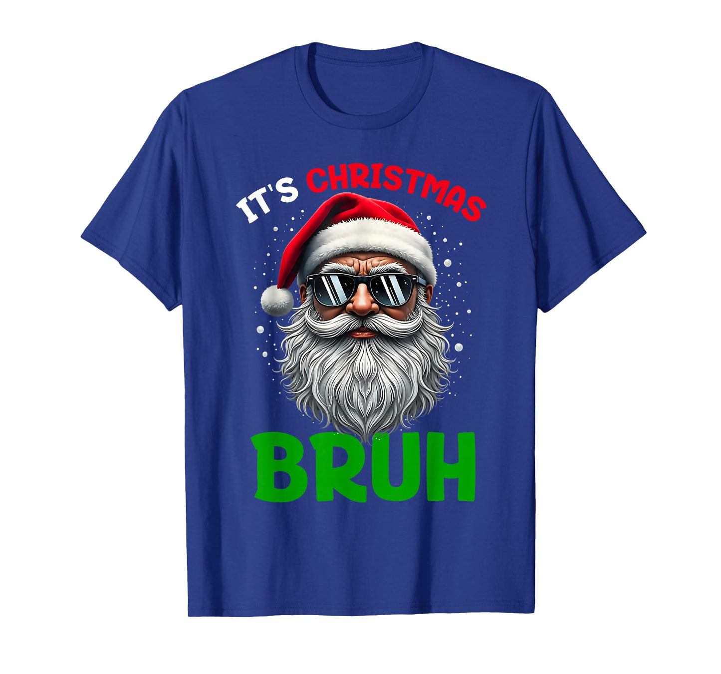 Bruh Christmas Boys Kids Santa Face Retro Sunglasses Xmas T-Shirt