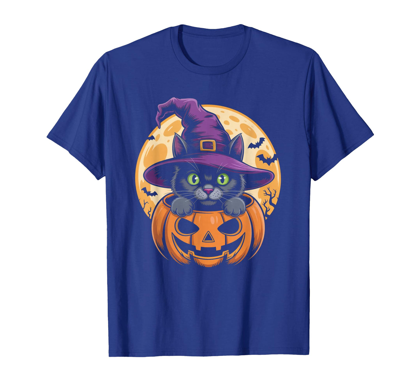 Cat Halloween Pumpkin Black Cat Scarry Spooky Gifts Kids T-Shirt