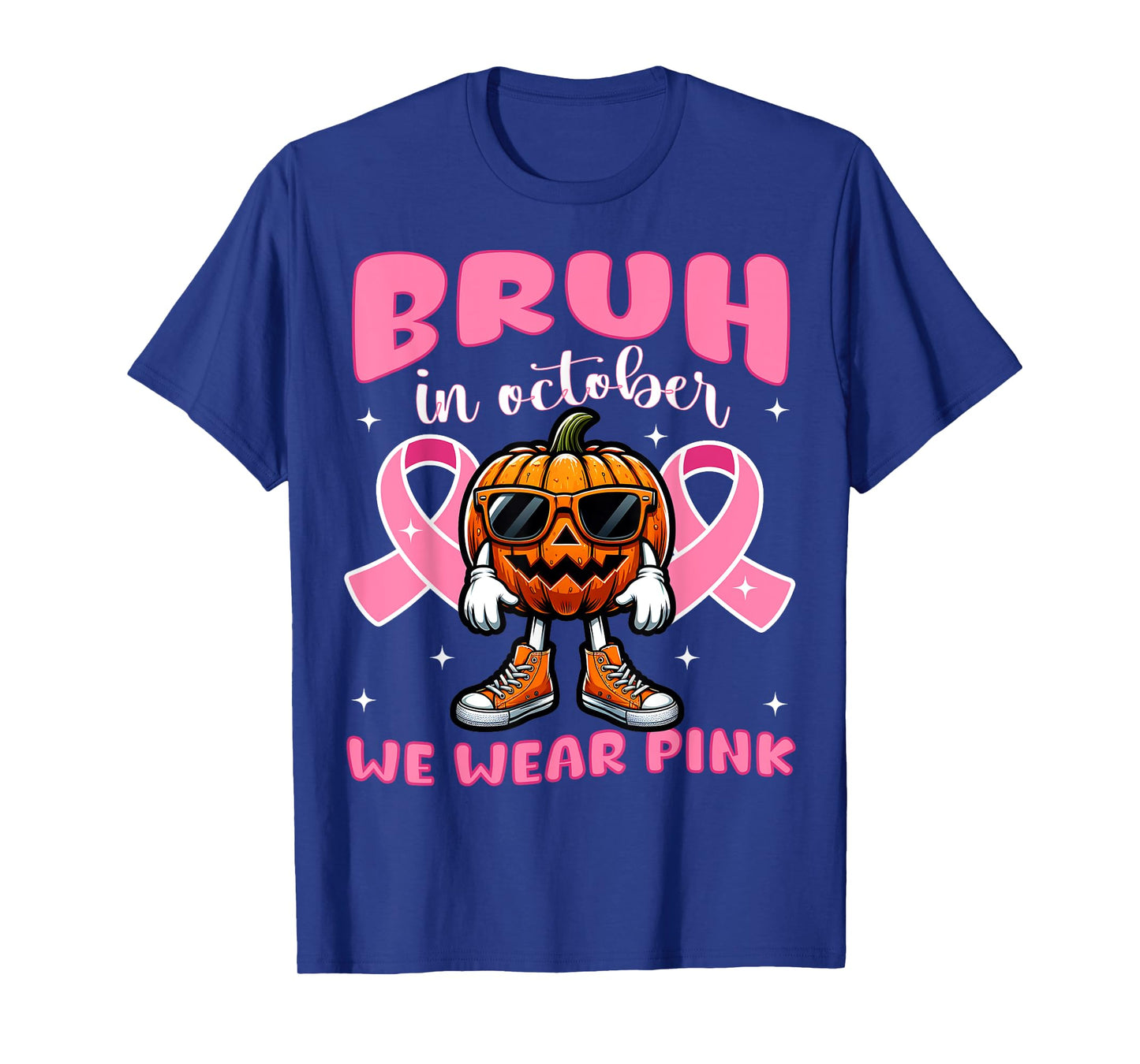 Breast Cancer Awareness For Girls Boys Kid Halloween Pumpkin T-Shirt