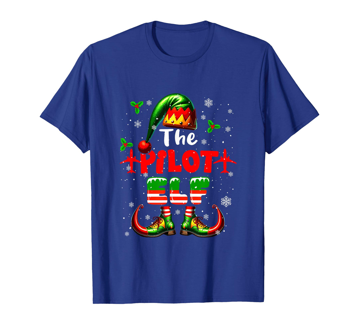 The Pilot Elf Christmas Funny Job Team Matching Parties T-Shirt
