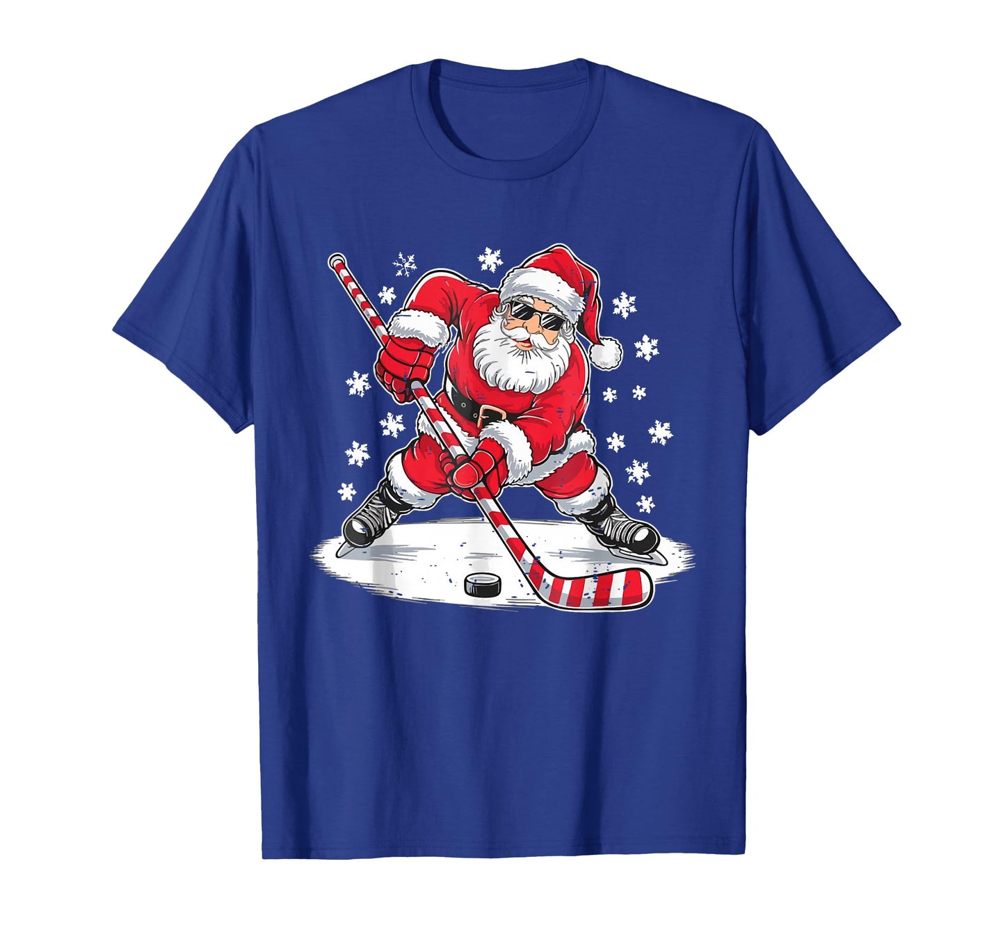 Funny Santa Claus Ice Hockey Christmas Holiday Cute Xmas T-Shirt