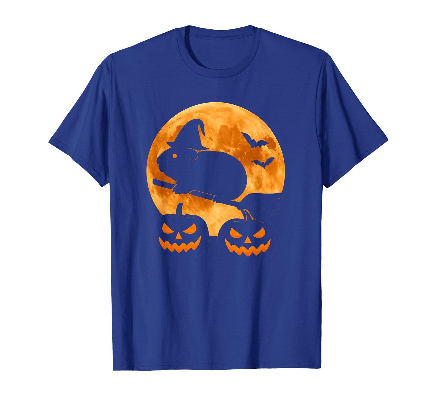 Halloween Guinea Pig Witch Cute Moonlit Broom Ride T-Shirt