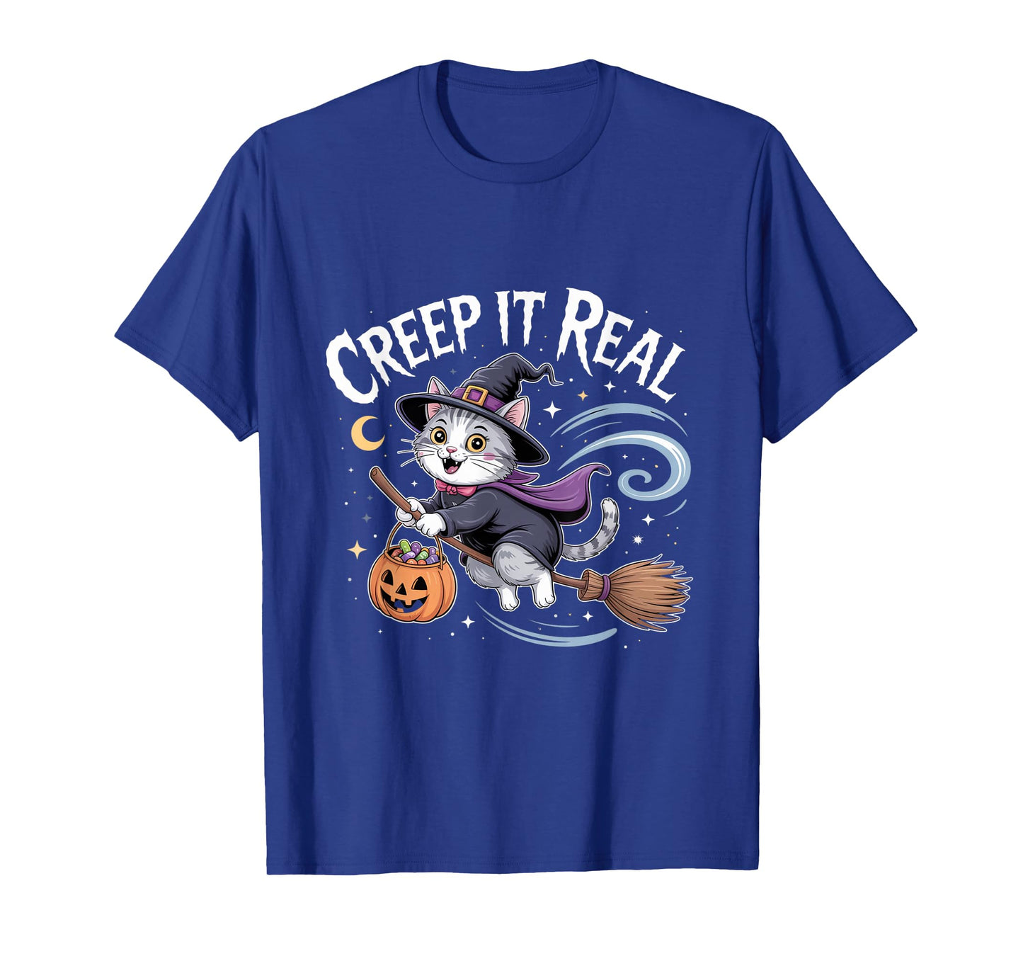 Cute Witch Cat Halloween β Creep It Real Funny Spooky Tees T-Shirt