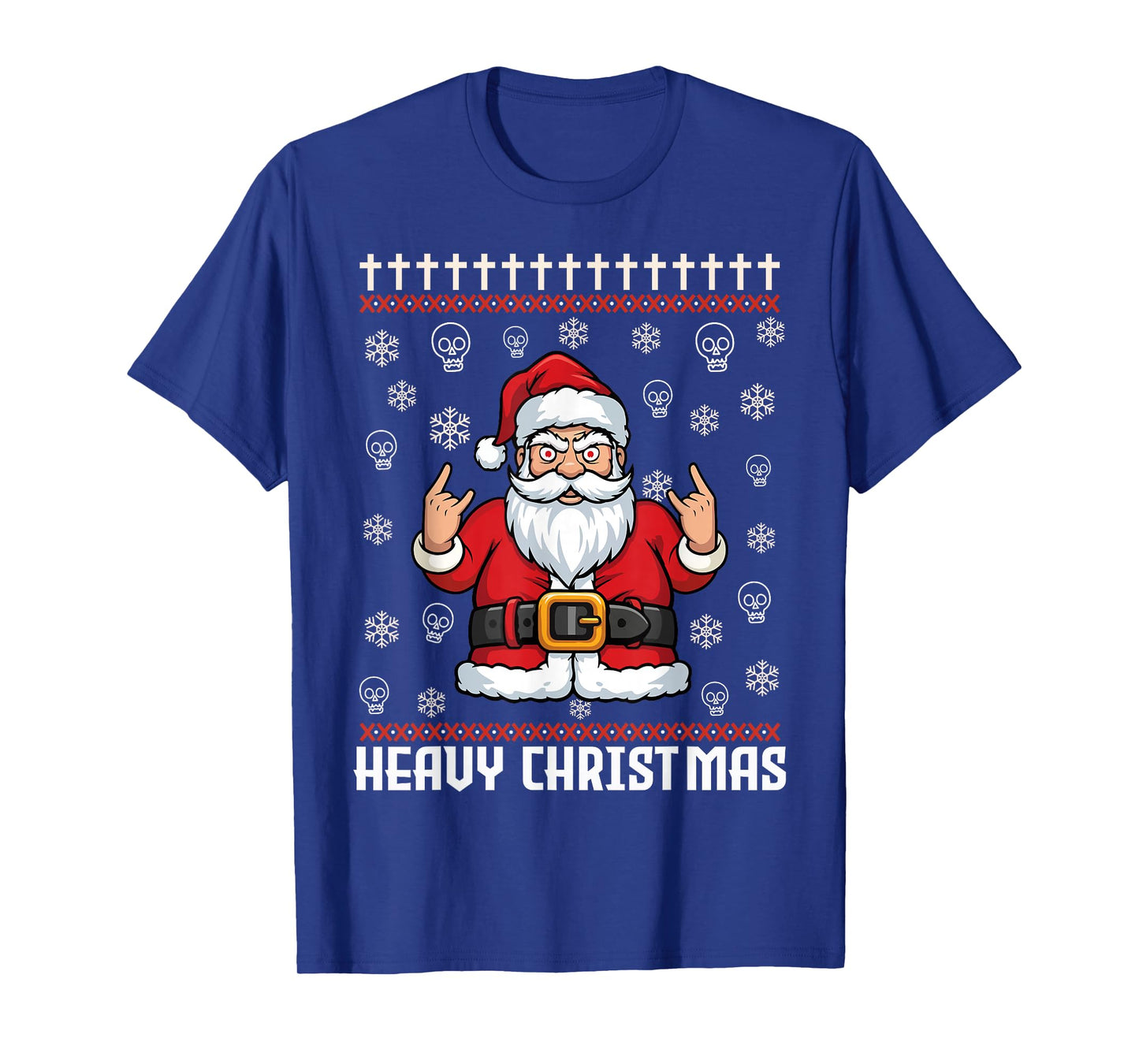 Hail Santa Pagan Happy Solstice Metal Christmas Santa Rocker T-Shirt