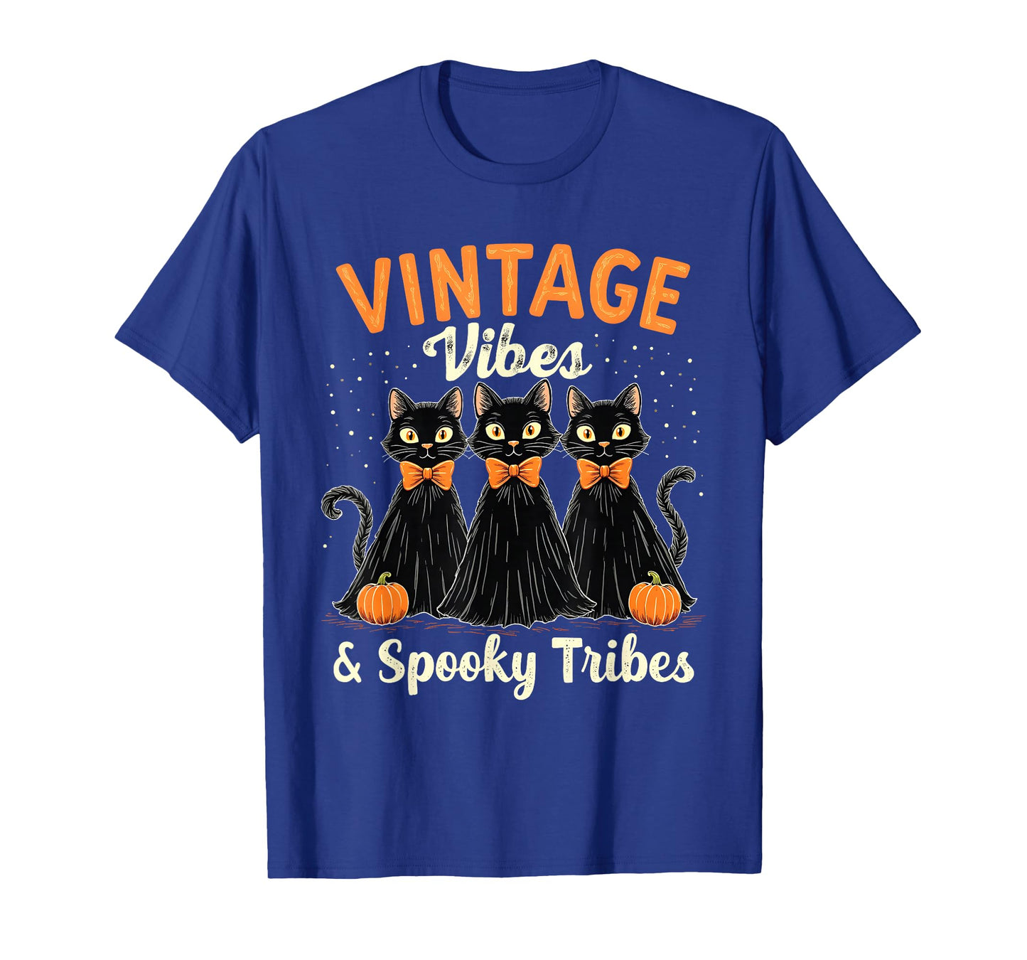 Vintage Black Cats Cute Halloween Spooky Squad Design T-Shirt