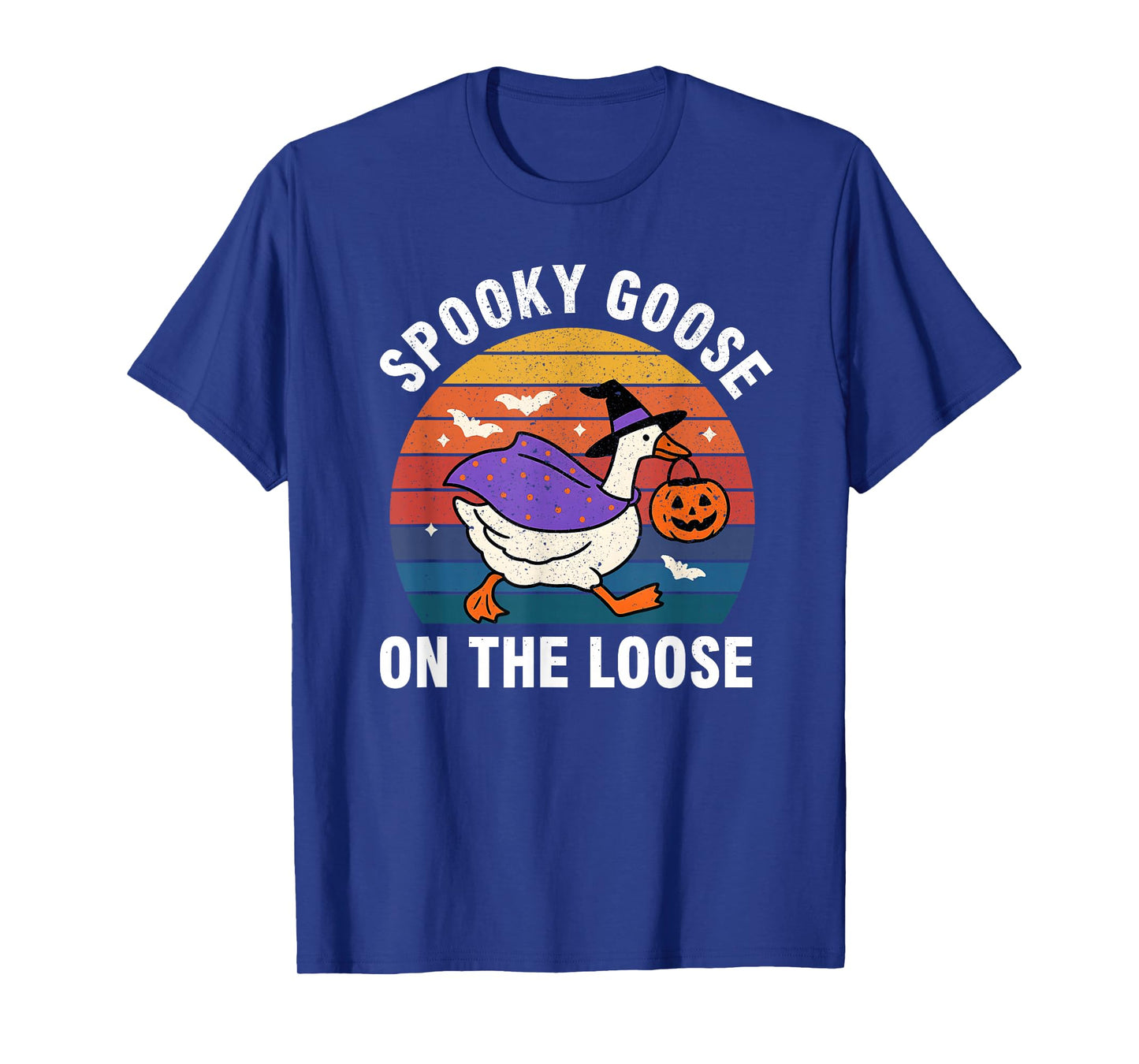 Spooky Goose On The Loose Witch Silly Goose Animal Halloween T-Shirt