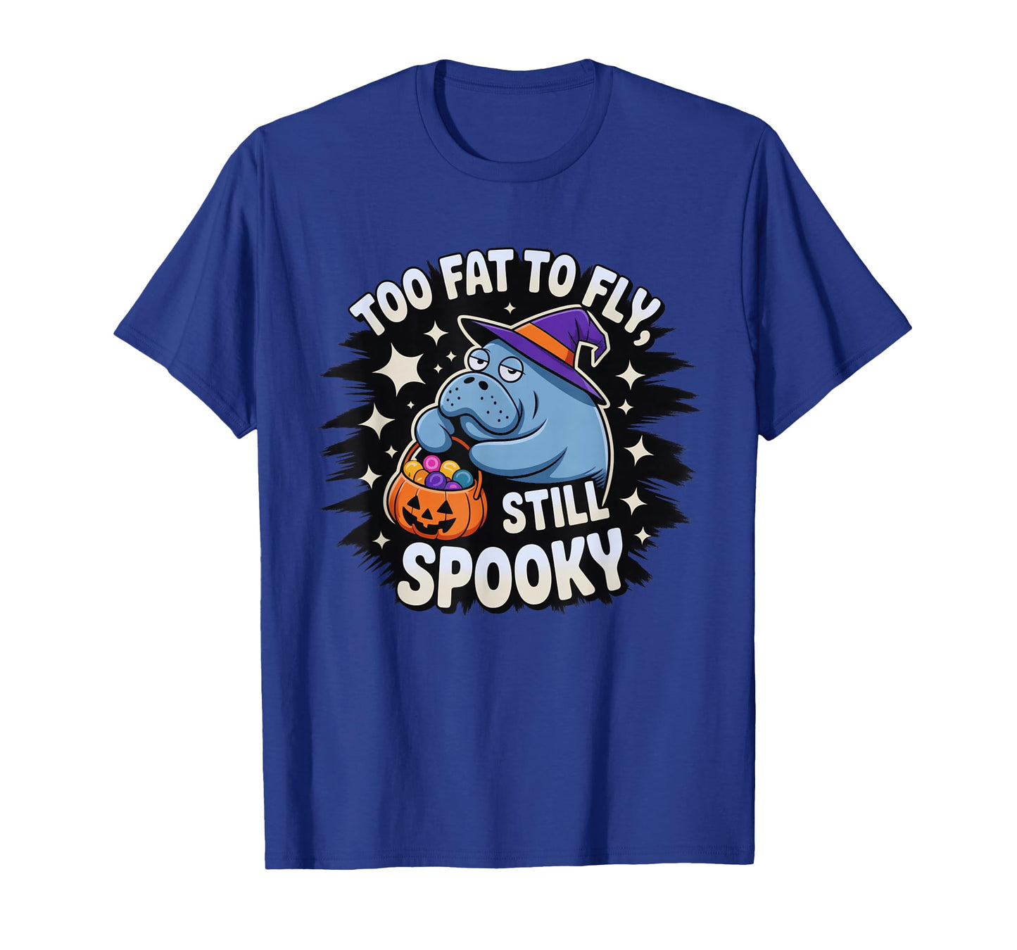 Funny Manatee Too Fat to Fly Still Spooky T-Shirt