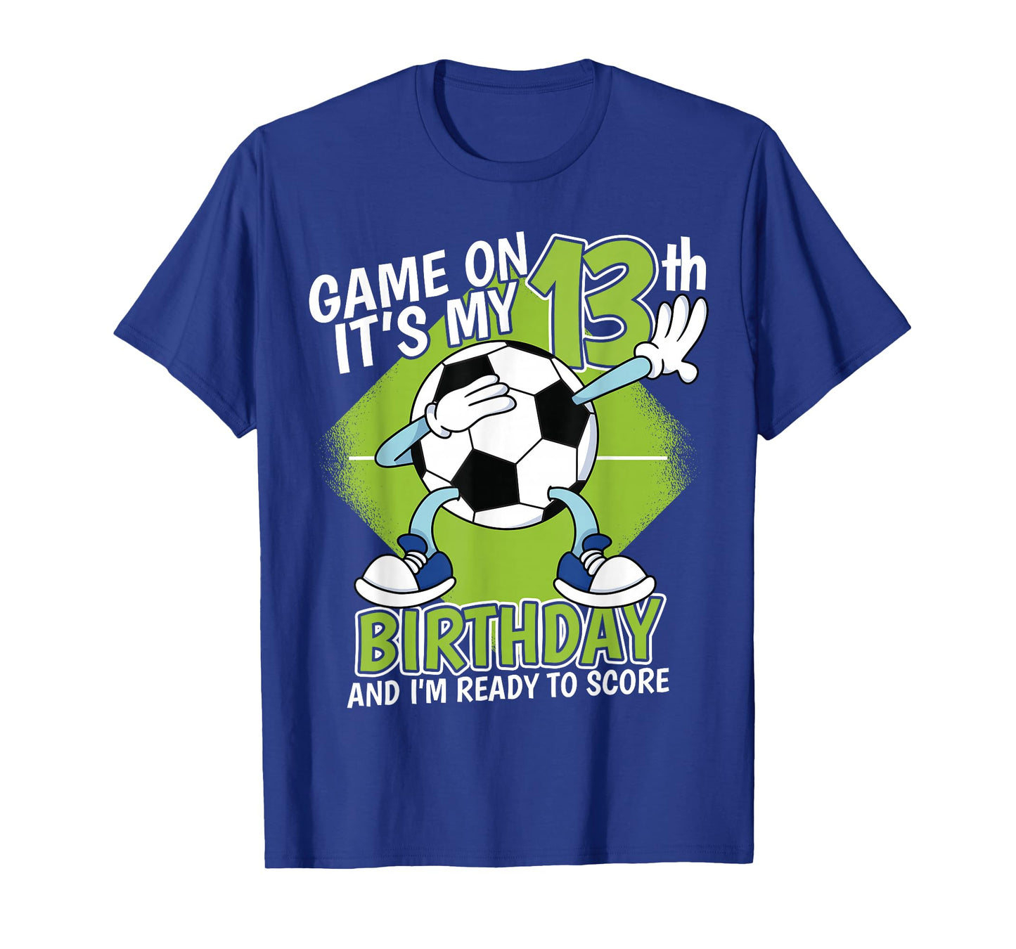 13 Year Old Soccer Player Boy 13th Birthday Soccer Theme T-Shirt