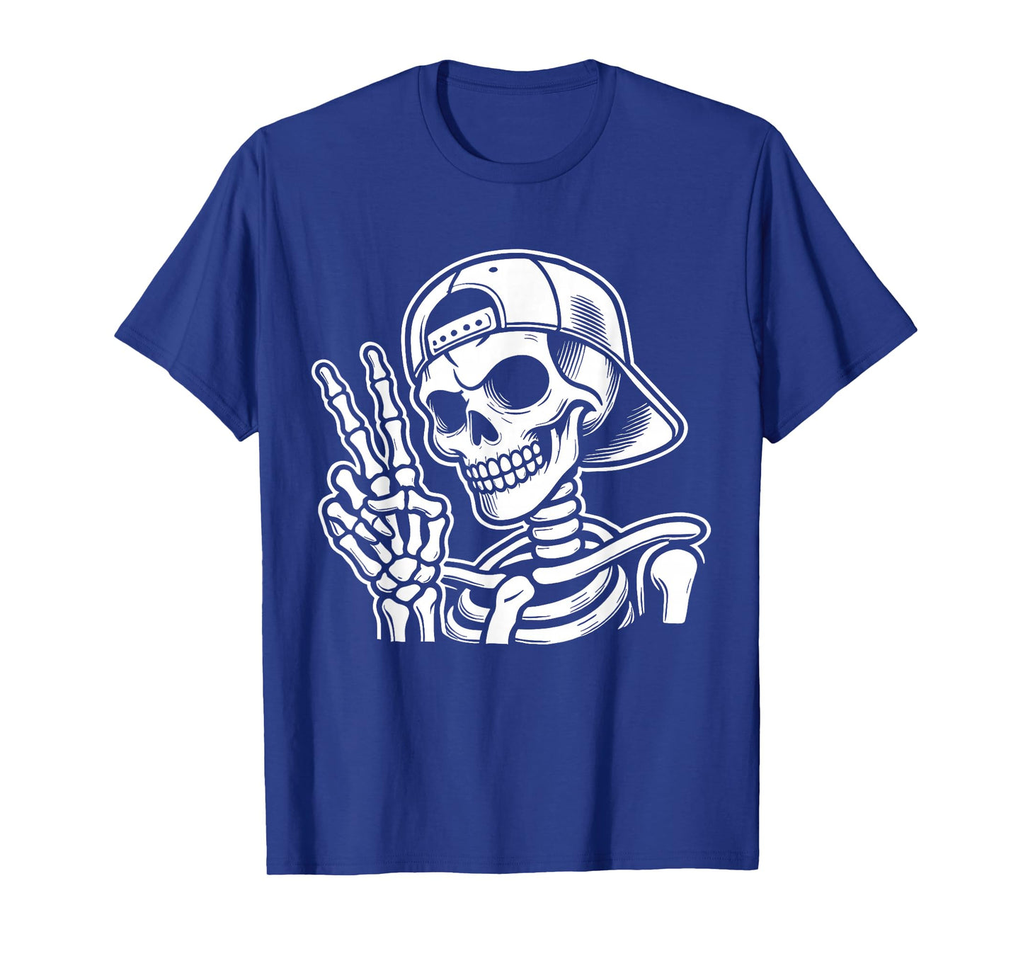 Skeleton Hand Peace Sign Retro Halloween Skeleton Hand Sign T-Shirt
