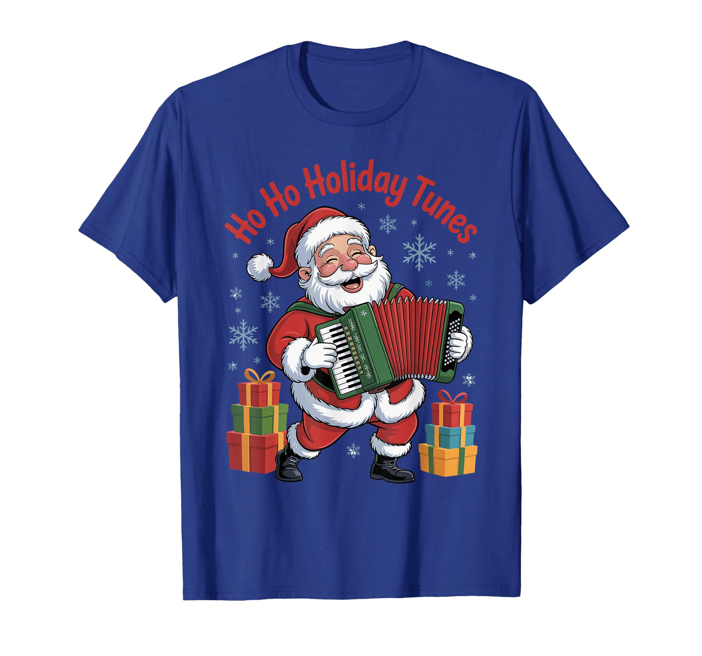 Funny Santa Playing Accordion Holiday Chrismas Xmas Pajama T-Shirt