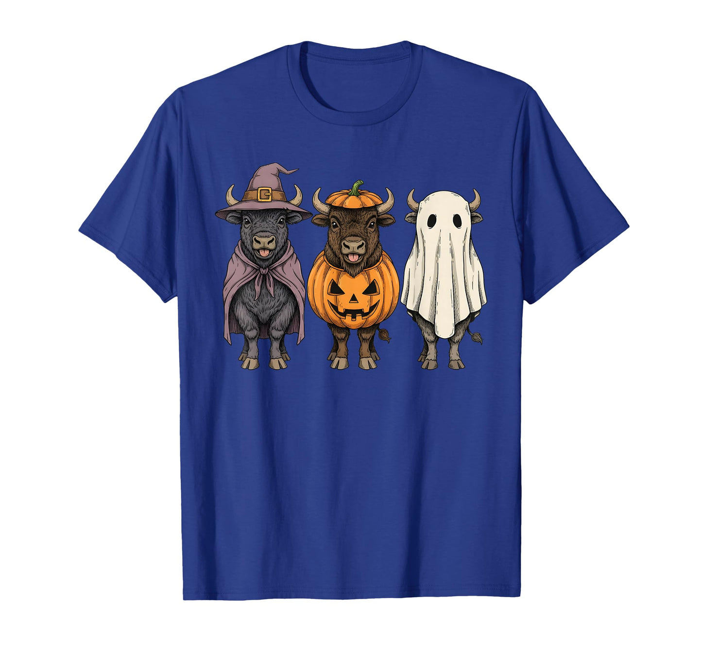 Spooky Ghost Bison Buffalo Lover Pumpkin Halloween T-Shirt