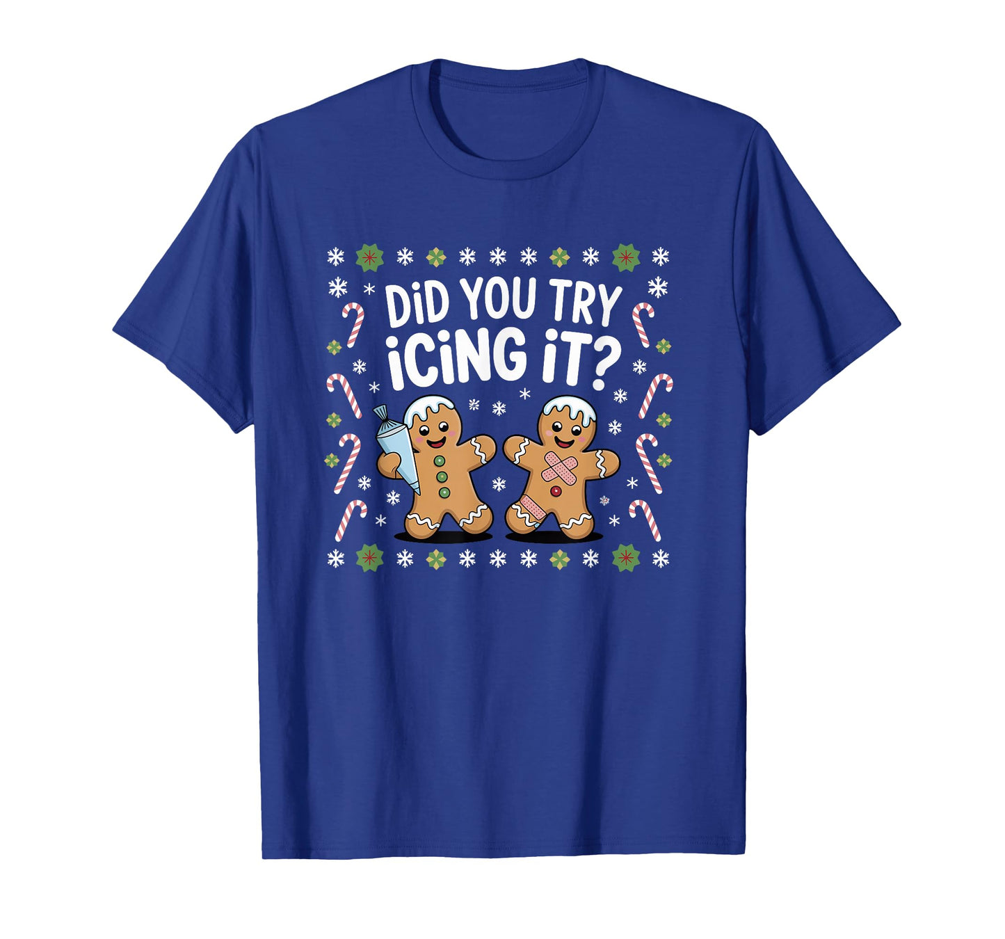 Did You Try Icing It Retro Christmas Gingerbread Nurse Squad T-Shirt