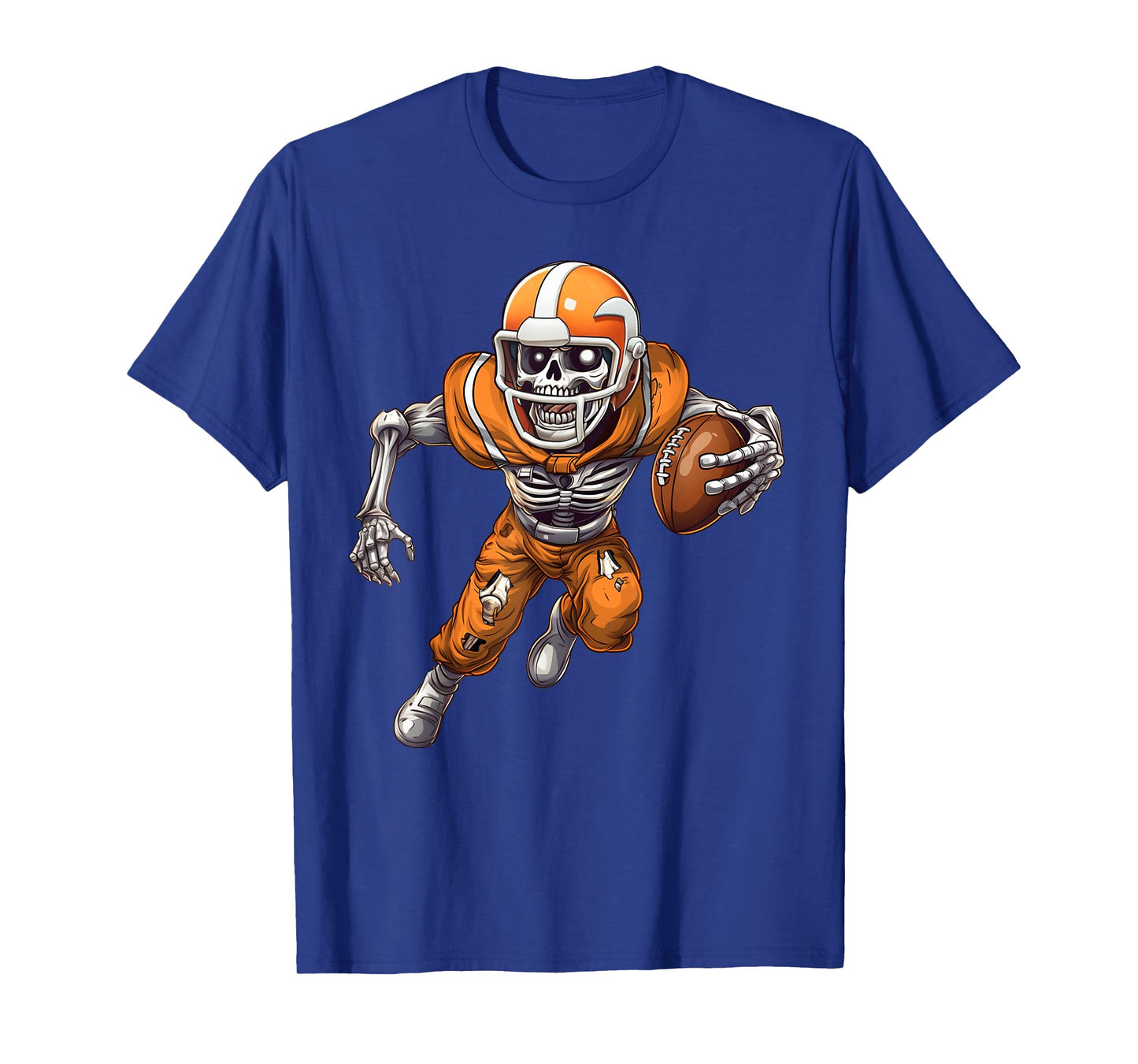 Funny Halloween Shirts Men Boys Skeleton Playing Football T-Shirt