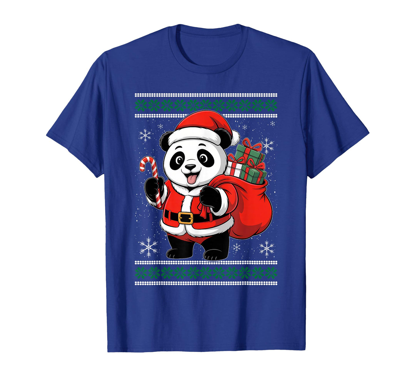 Lover Xmas Lights Ugly Santa Panda Christmas T-Shirt