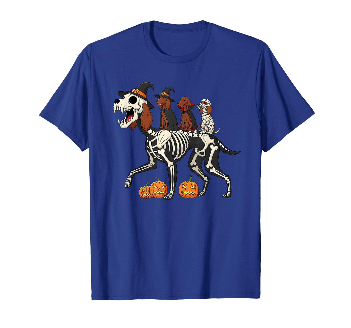 Irish Setter Skeleton Mummy Witch Halloween Kids Mens Womens T-Shirt