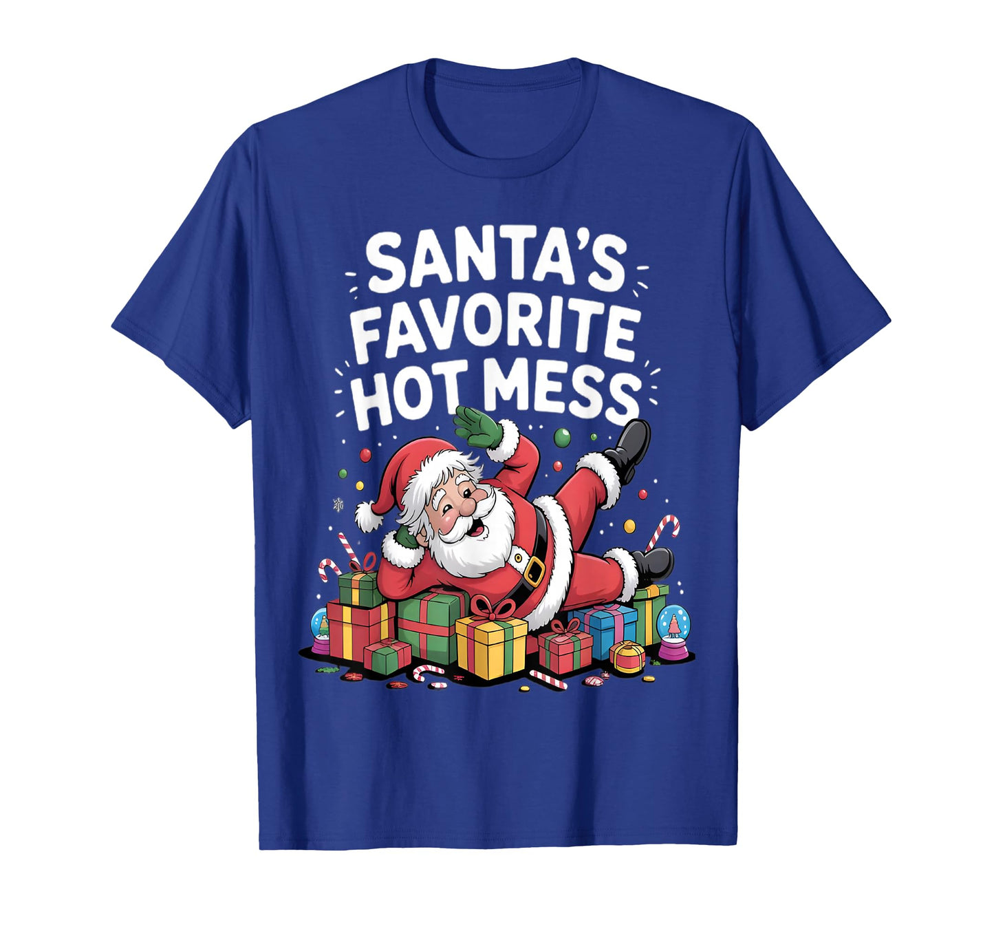 Santa's Favorite Hot Mess Christmas Funny Margarita T-Shirt