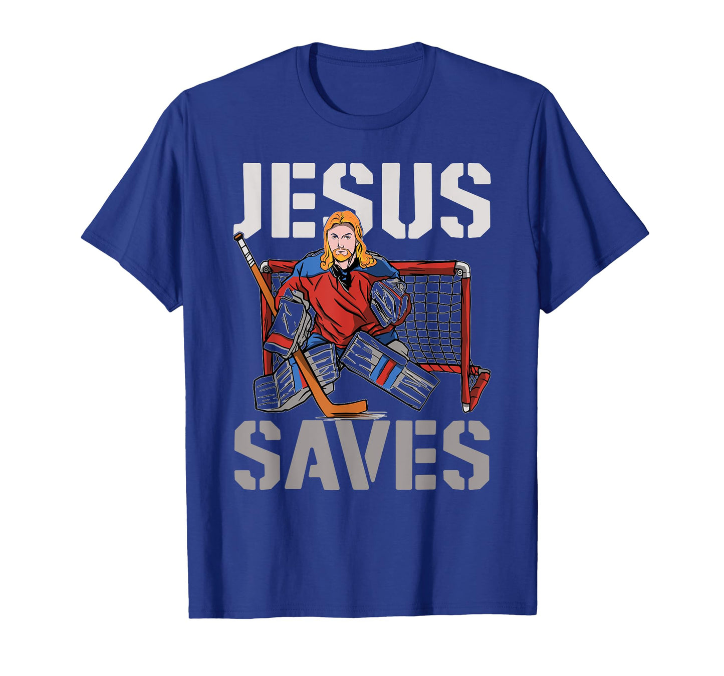 Ice Hockey Goalie Vintage Goalkeeper Jesus Jesus Saves T-Shirt