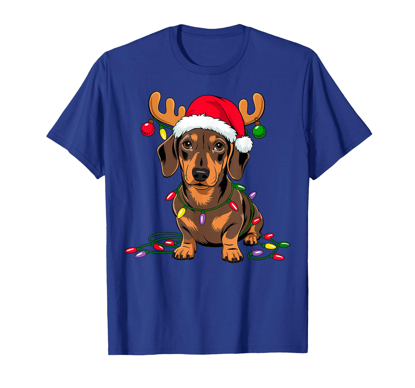Christmas Dog Dachshund Santa Xmas Wiener Women Men Kids T-Shirt