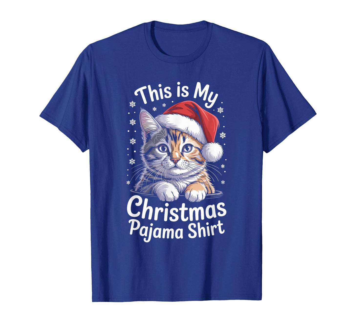 Cute Cat Santa Hat Christmas Xmas Kitten for Men Women T-Shirt