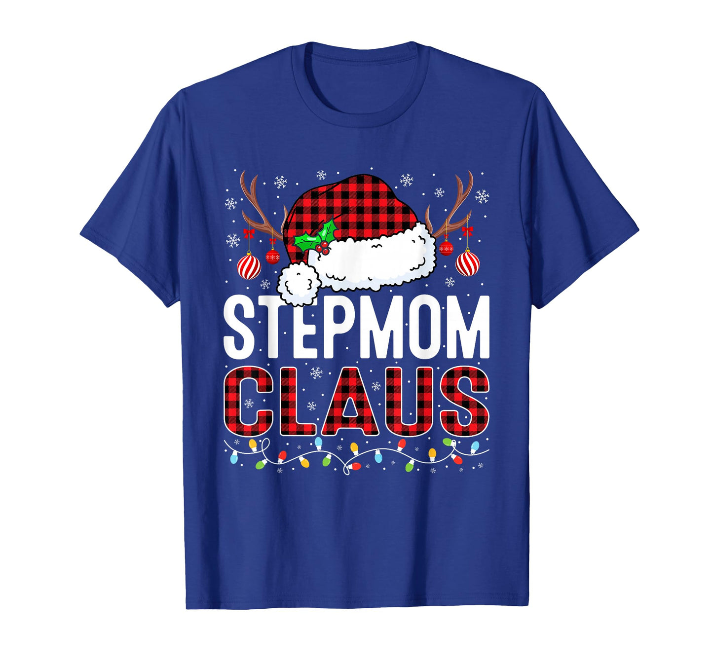 Christmas Lights Stepmom Claus Family Matching Xmas Pajama T-Shirt