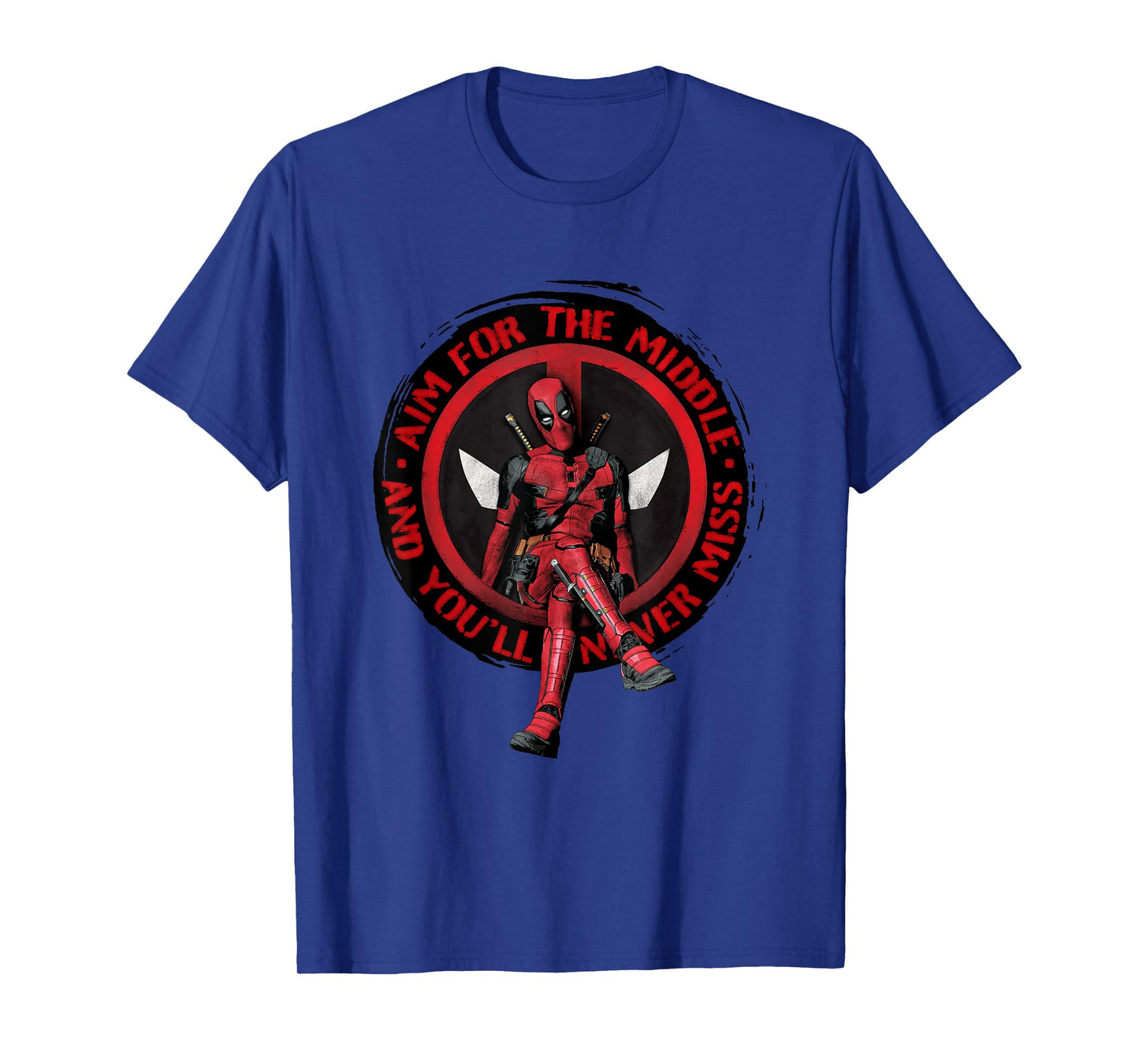 Marvel Deadpool & Wolverine Aim For The Middle Distressed T-Shirt