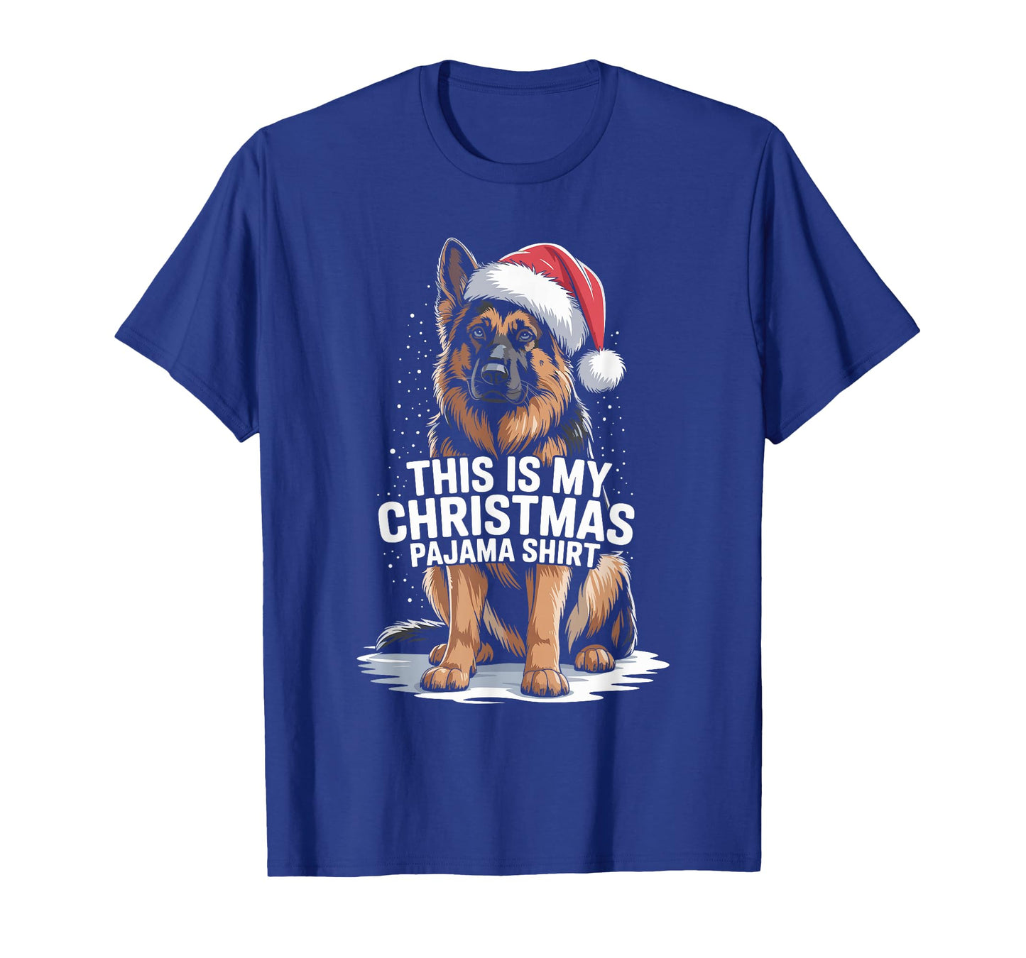 German Shepherd Santa Hat Christmas Dog Holiday Humor T-Shirt