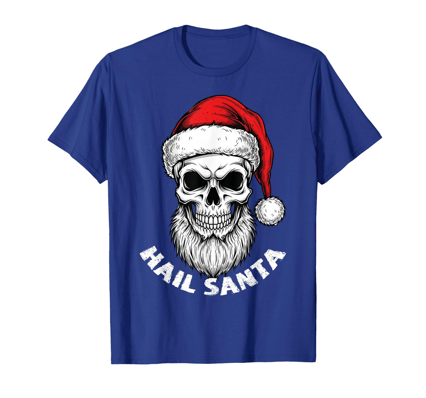 Hail Santa Pagan Happy Solstice Hate Christmas Skull T-Shirt