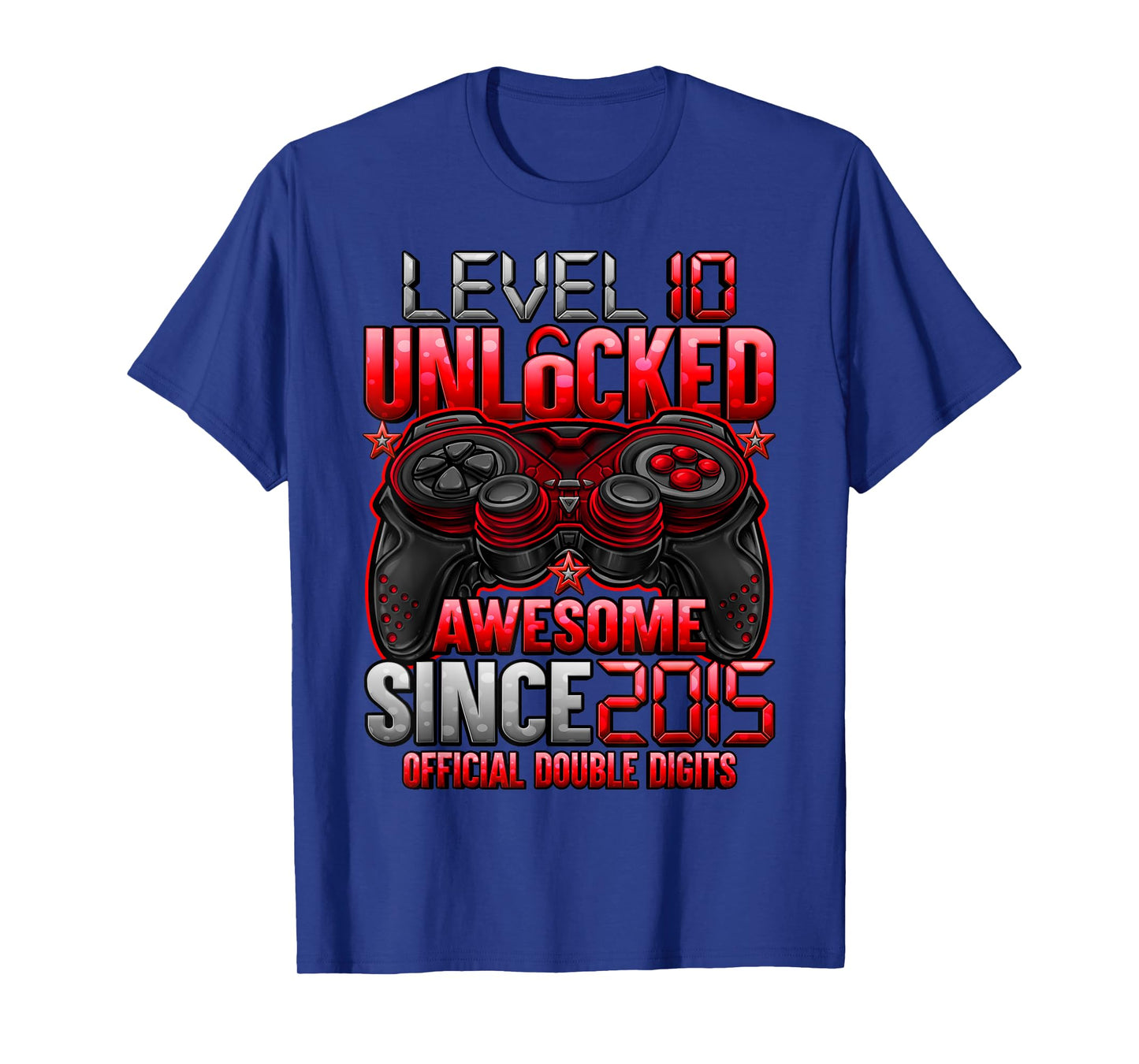 Official Double Digits Level 10 Unlocked 10th Birthday Boy T-Shirt