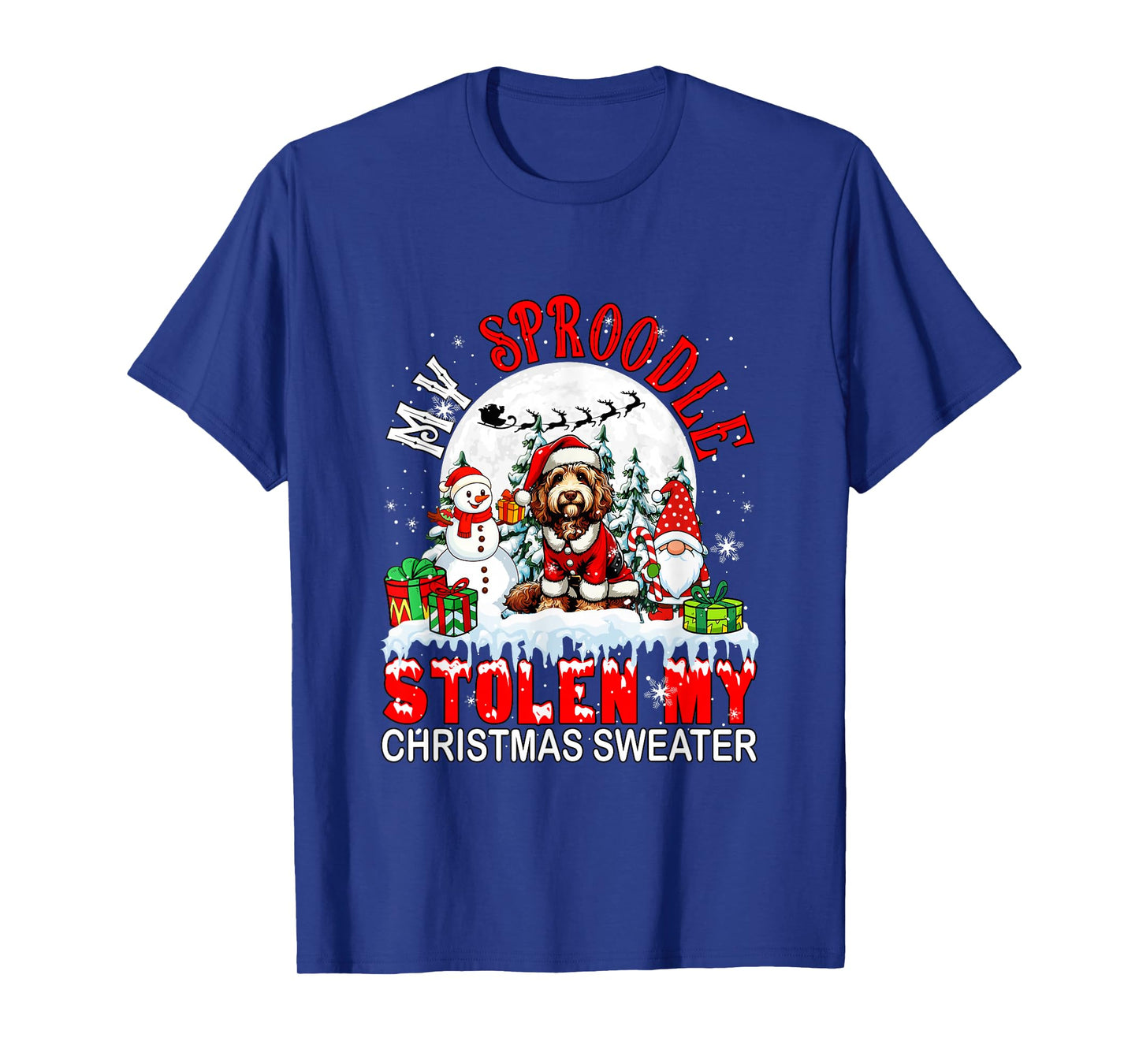 My Sproodle Stolen My Christmas Sweater Santa Dog Owner T-Shirt