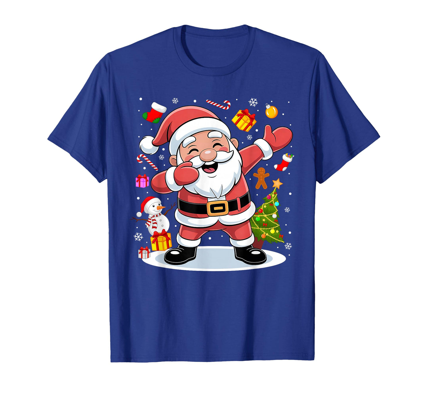 Dabbing Santa Claus Christmas Tree Lights Boys Kids Dab Xmas T-Shirt