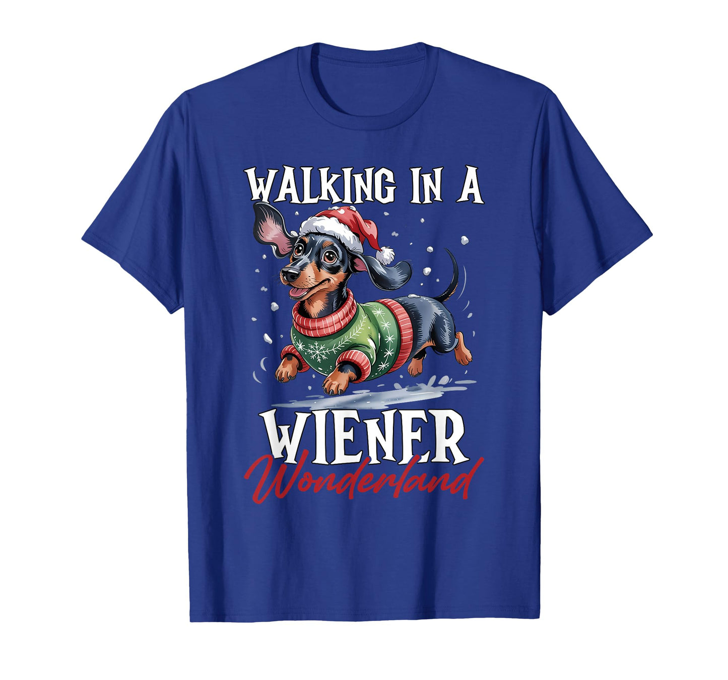 Funny Walking in A Wiener Wonderland Dachshund Lover Women T-Shirt