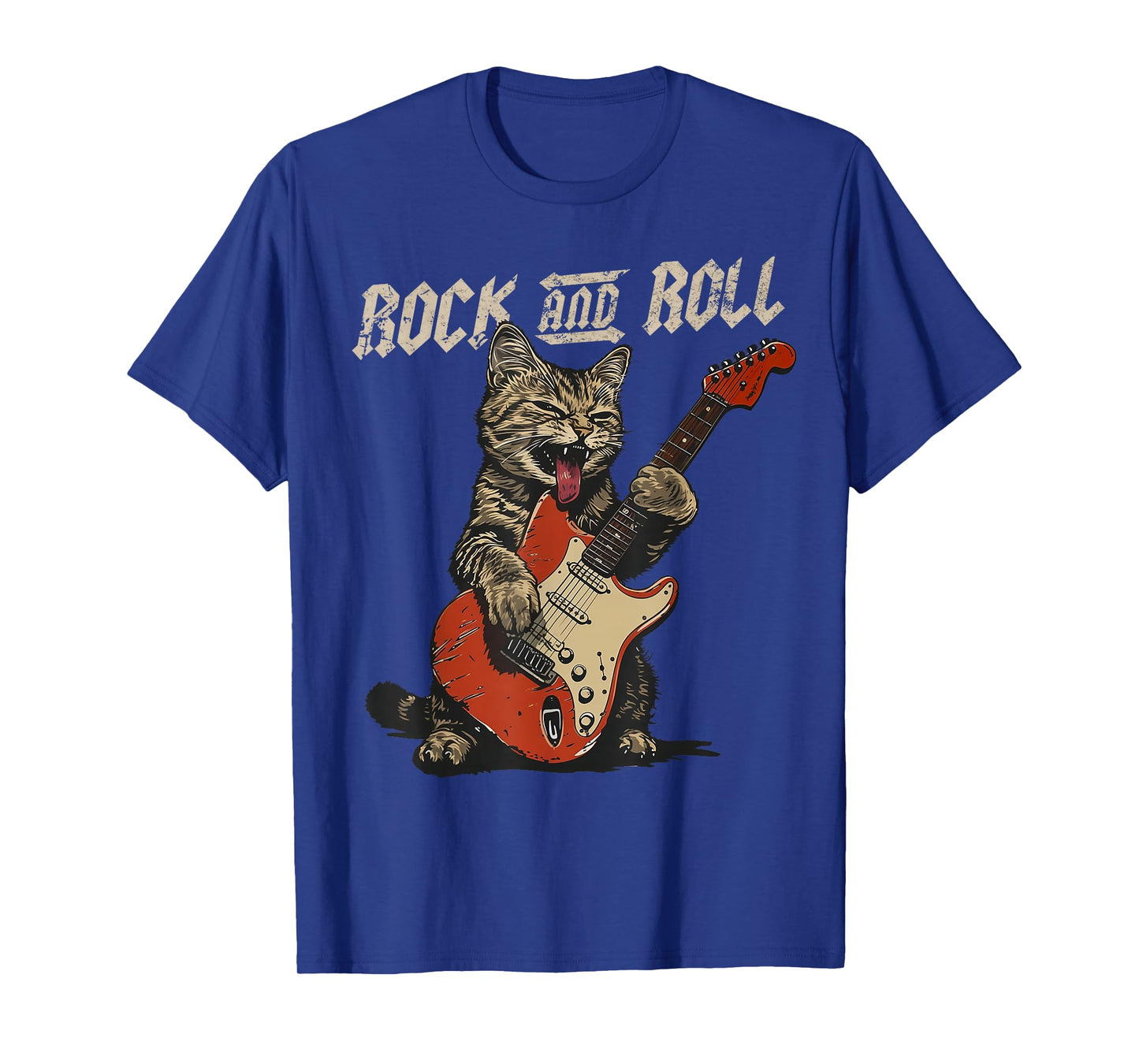Rock and Roll Guitar Cat Vintage ROCK Guitarist Cat T-Shirt