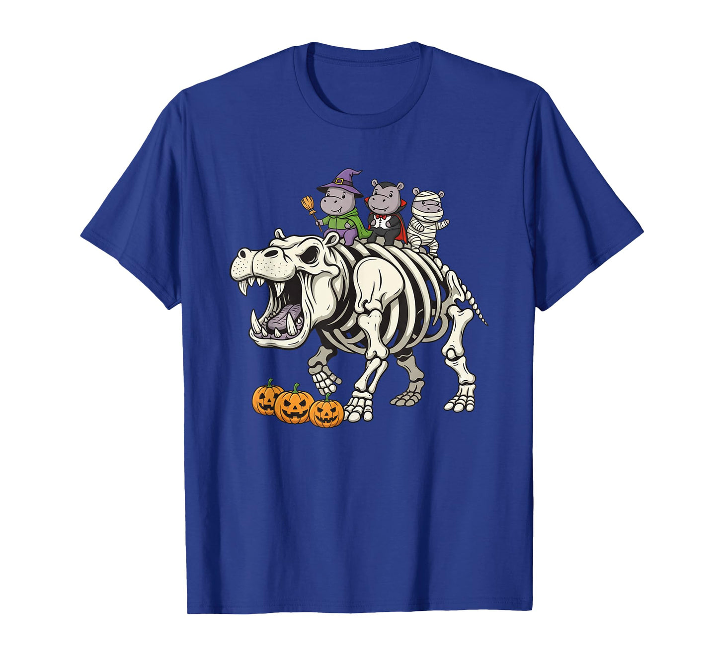 Funny Hippo Skeleton Mummy Witch Halloween Kids Mens Womens T-Shirt