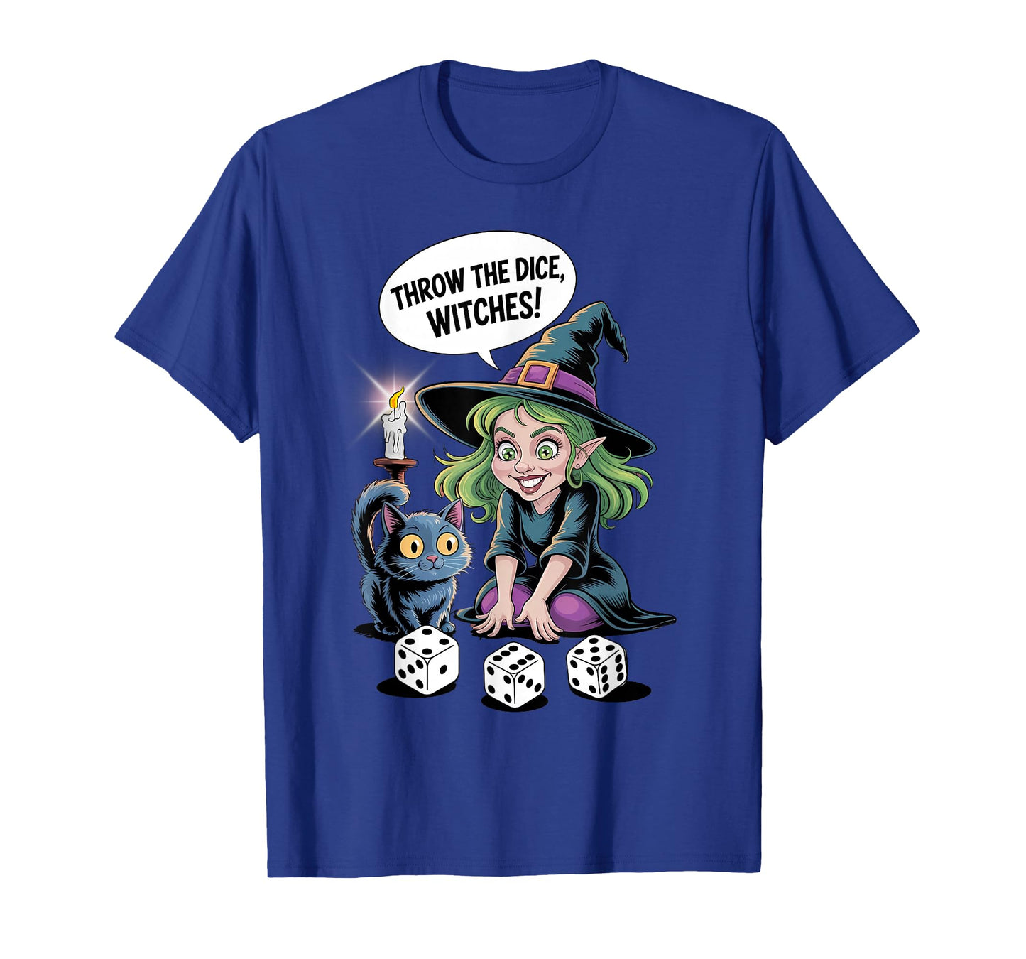 Throw The Dice Witches for Women Bunco Halloween Party T-Shirt