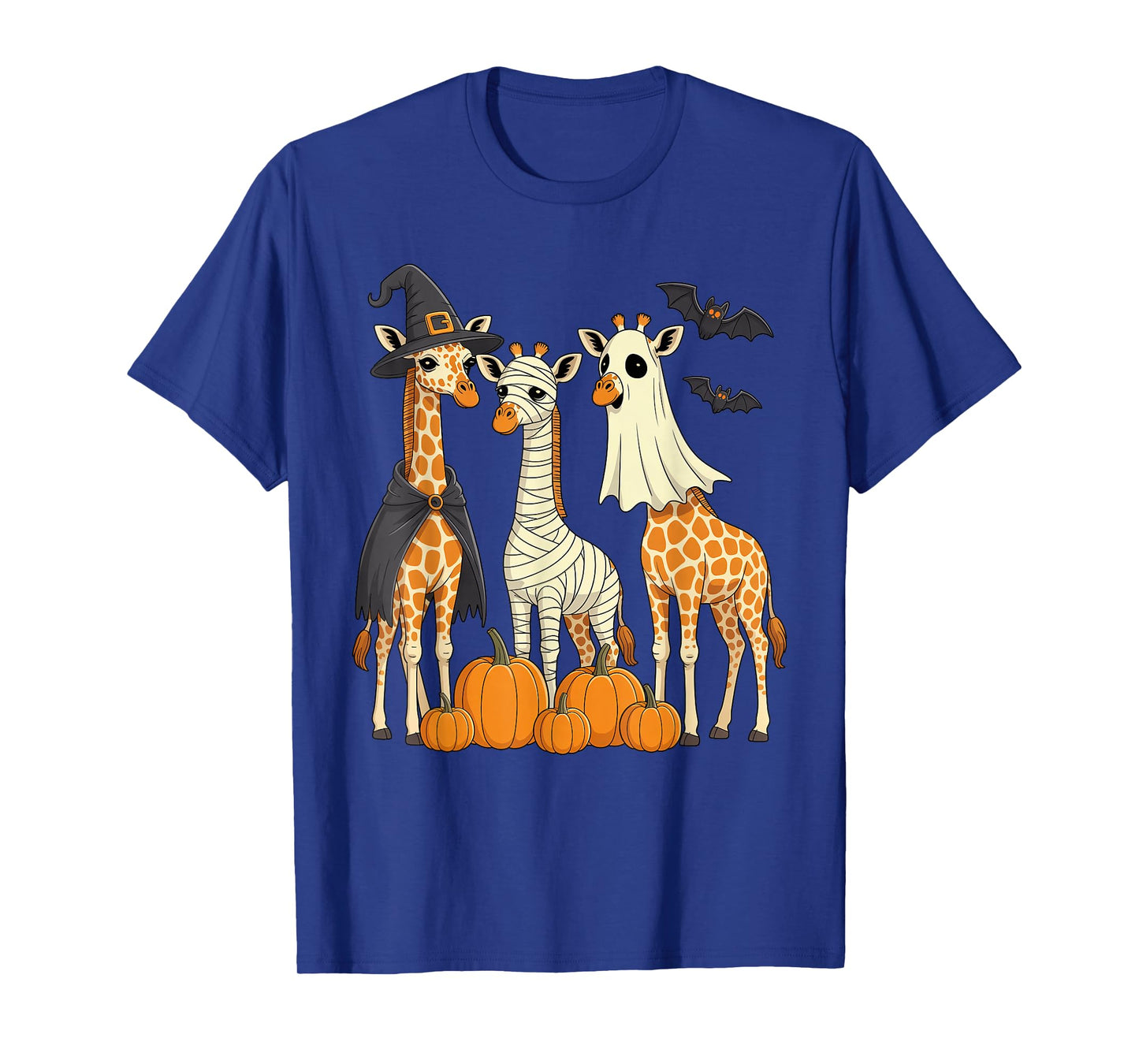 Giraffe Boo Mummy Witch Halloween Costume Giraffe Pumpkin T-Shirt