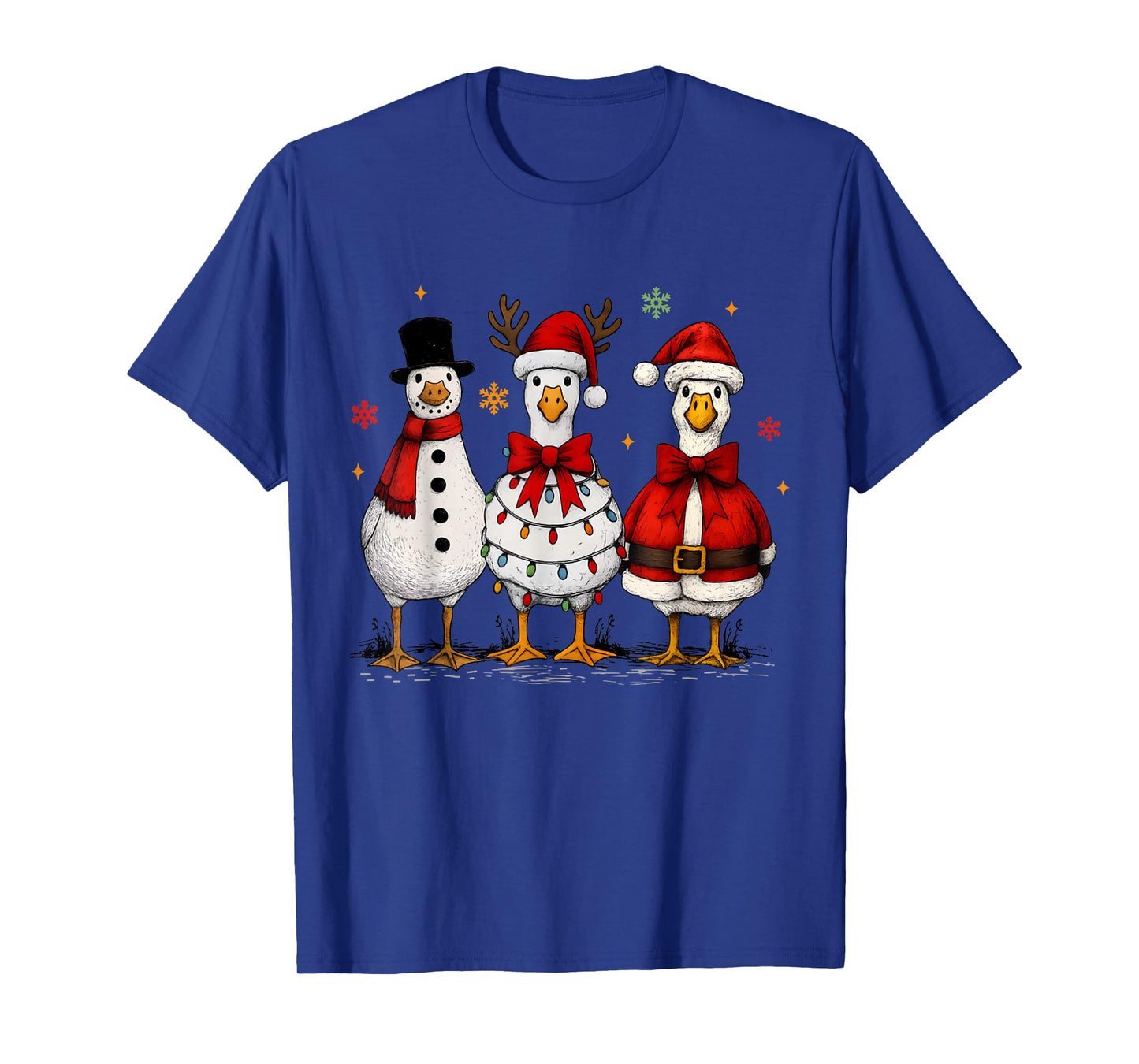 Vintage Funny Silly Goose Santa Christmas Holiday Cute Xmas T-Shirt