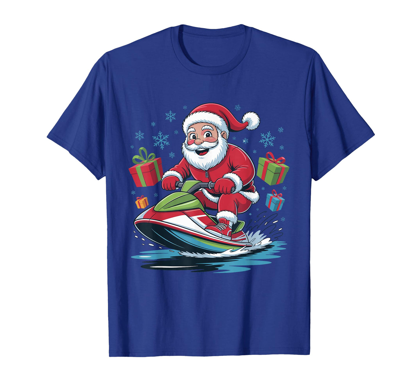 Santa Jet Skiing Funny Holiday Christmas Xmas Pajama T-Shirt