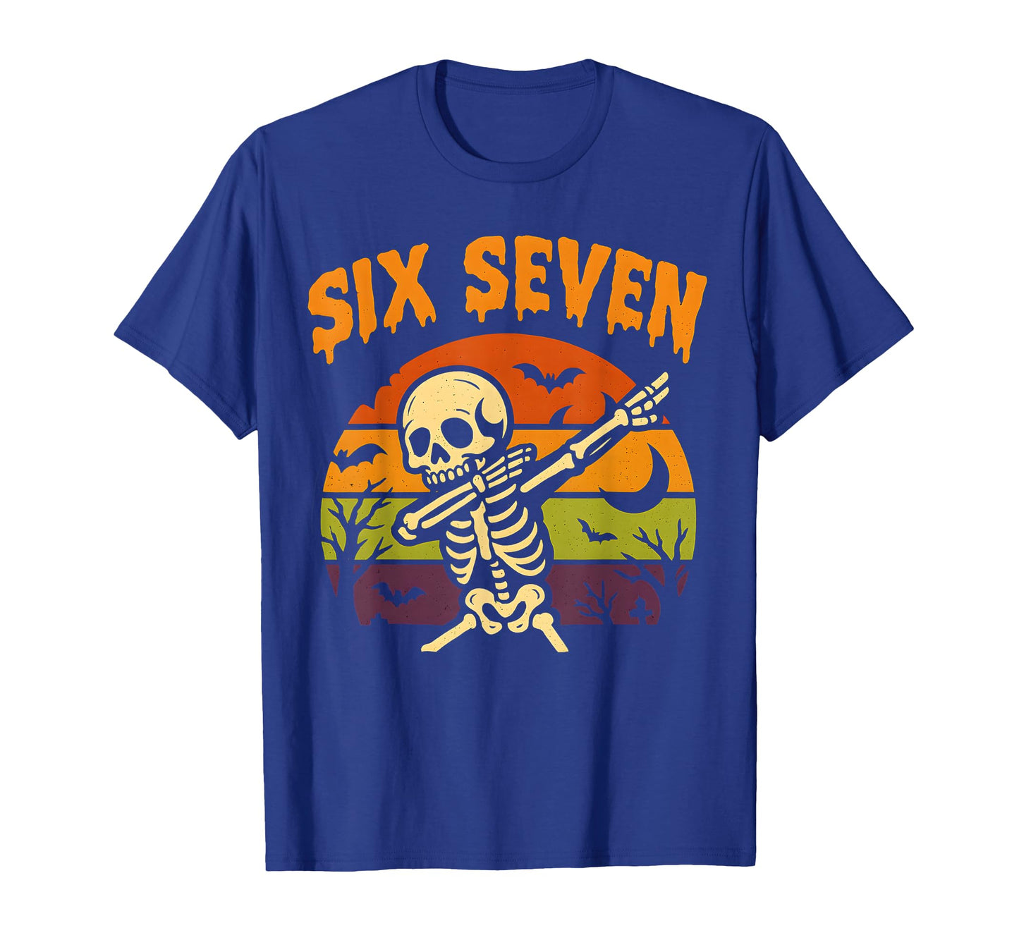 67 Halloween Meme 6 7 Skeleton Six Seven Numbers Funny Kids T-Shirt