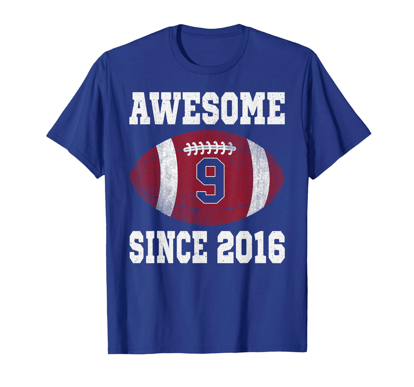 9th Birthday Football Player 9 Years Old Vintage Sports T-Shirt